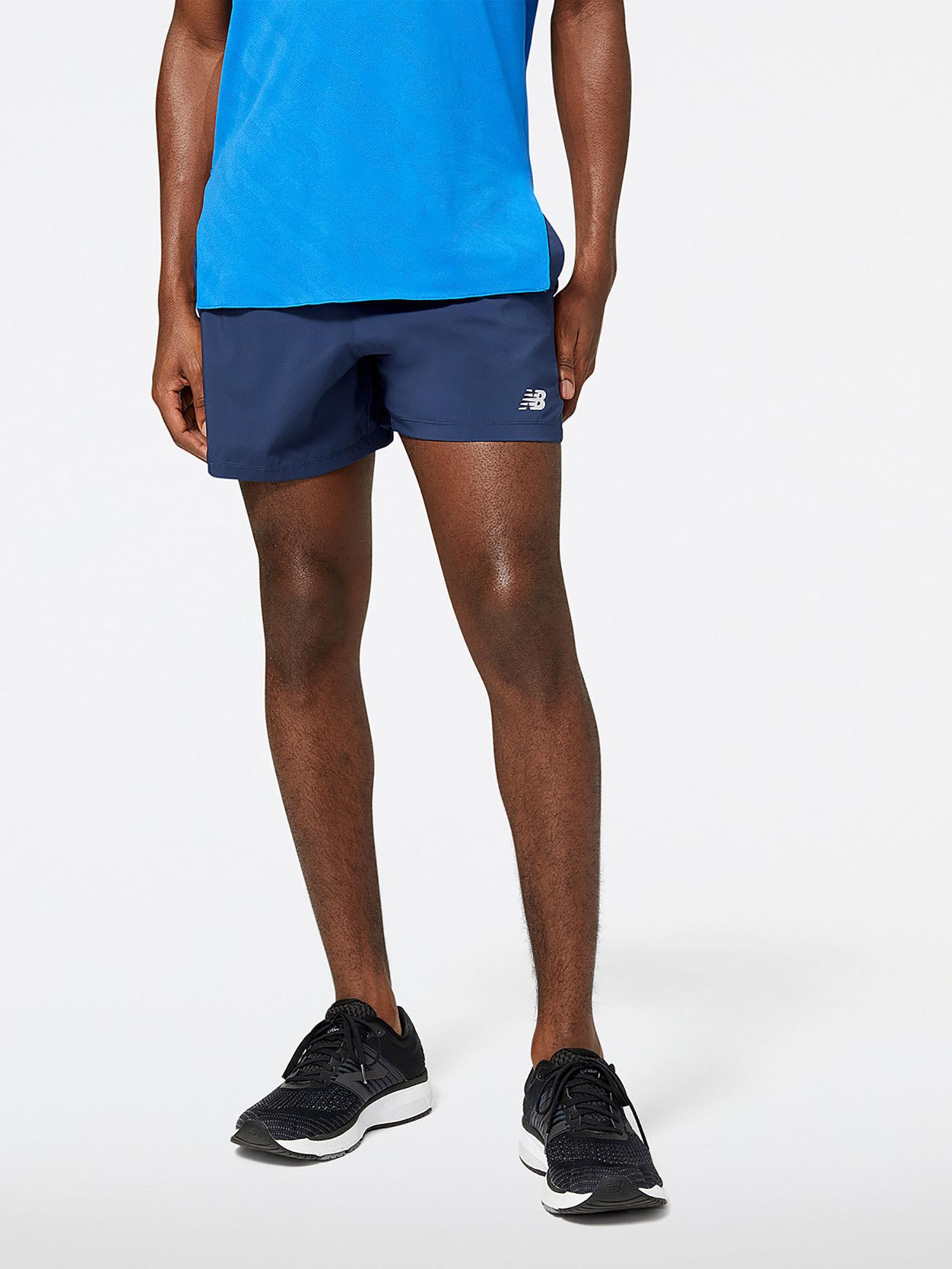 Men Natural Blue Mid Rise Sports Shorts