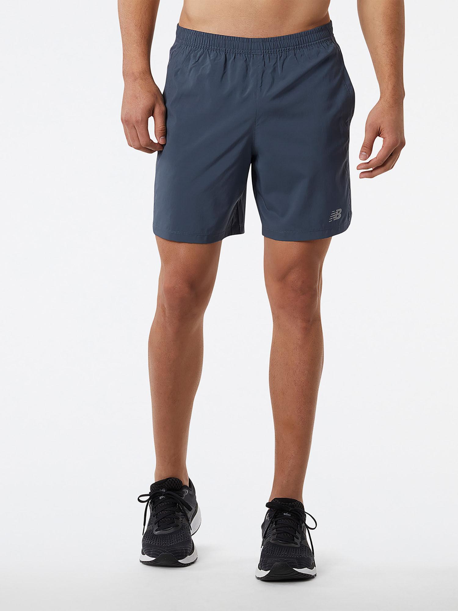 Men Grey Thunder Mid Rise Sports Shorts