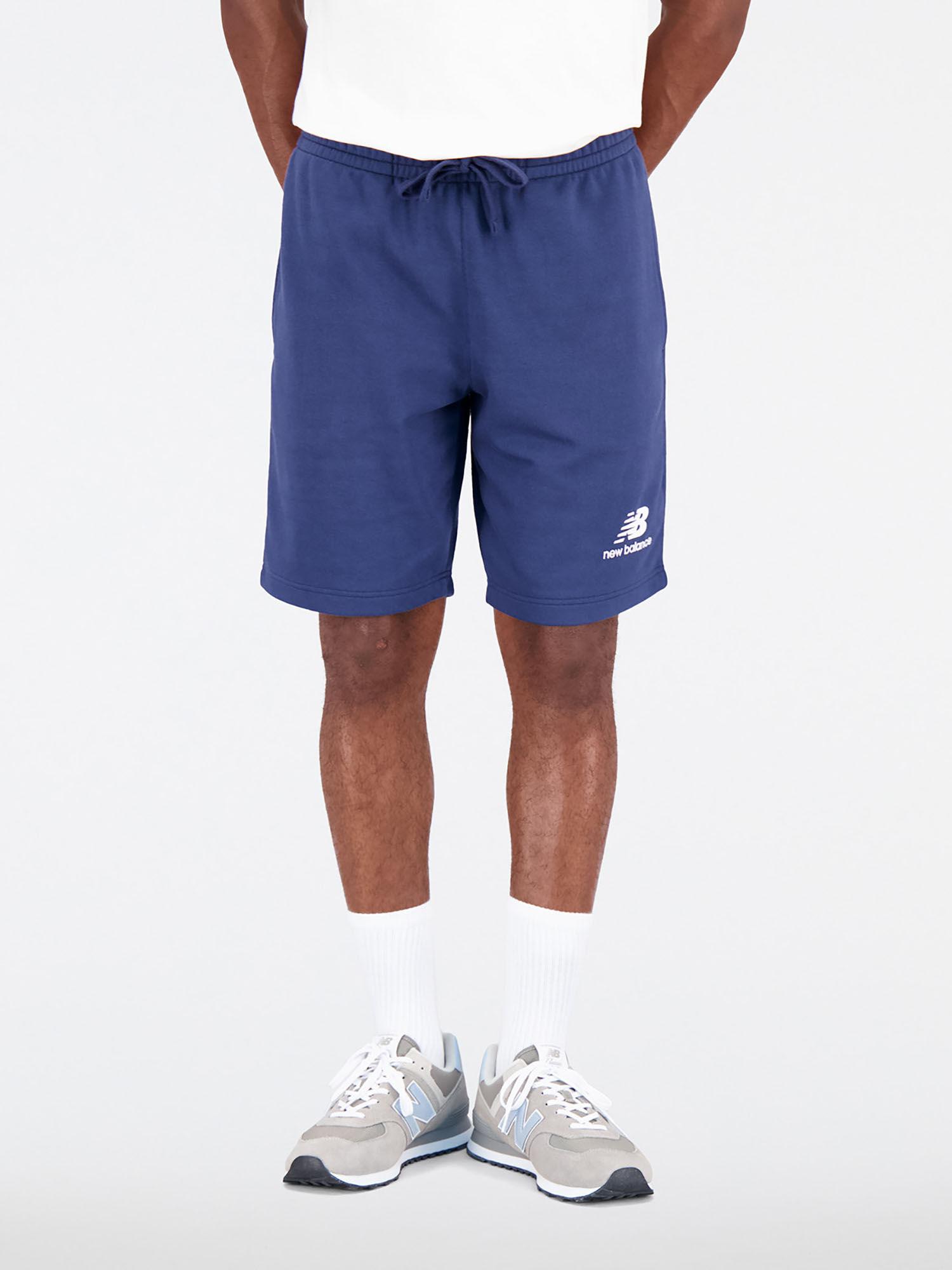 Men Nb Navy Blue Mid Rise Sports Shorts
