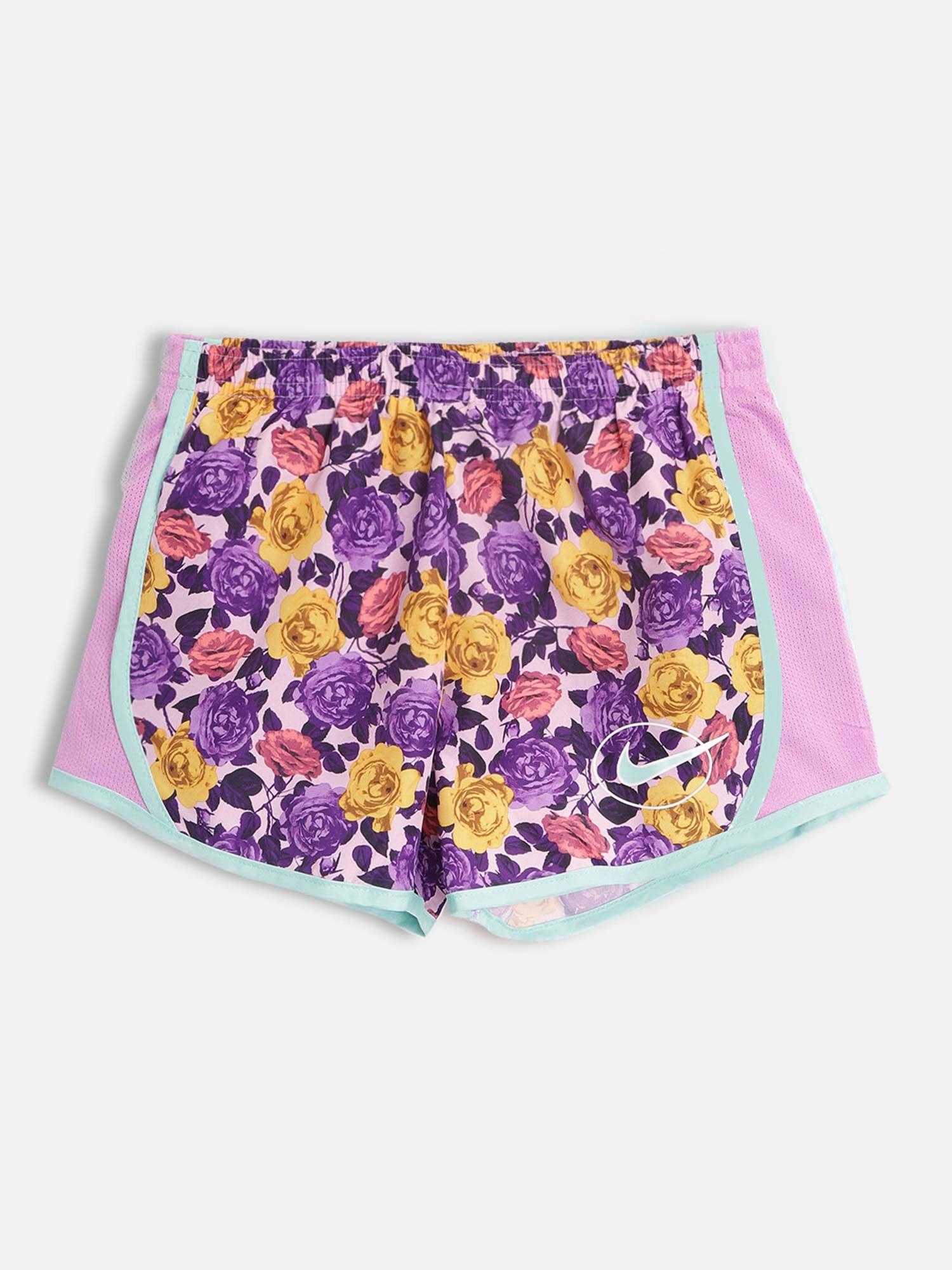 Girls Purple Printed Shorts