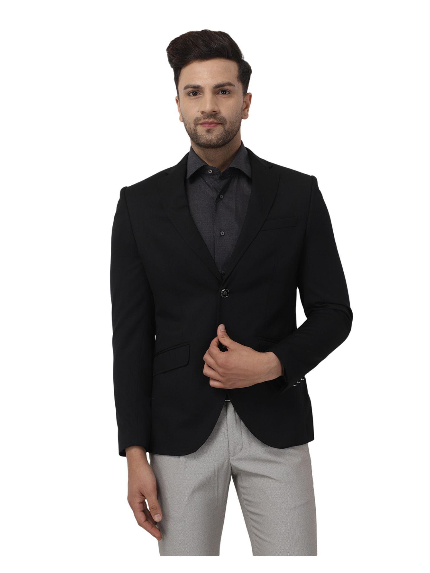 black-coloured-solid-blazer