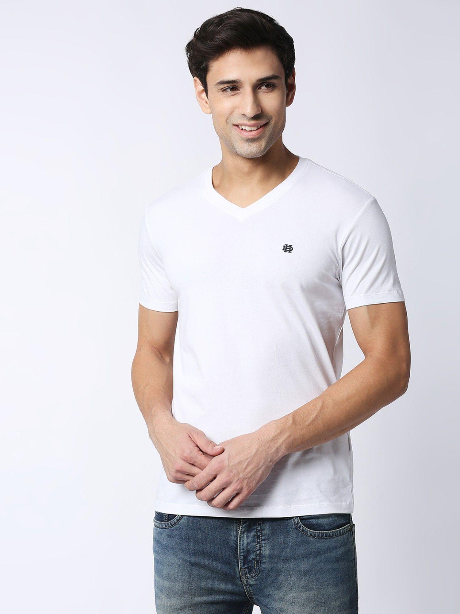 half-sleeves-white-jersey-lycra-v-neck-t-shirt