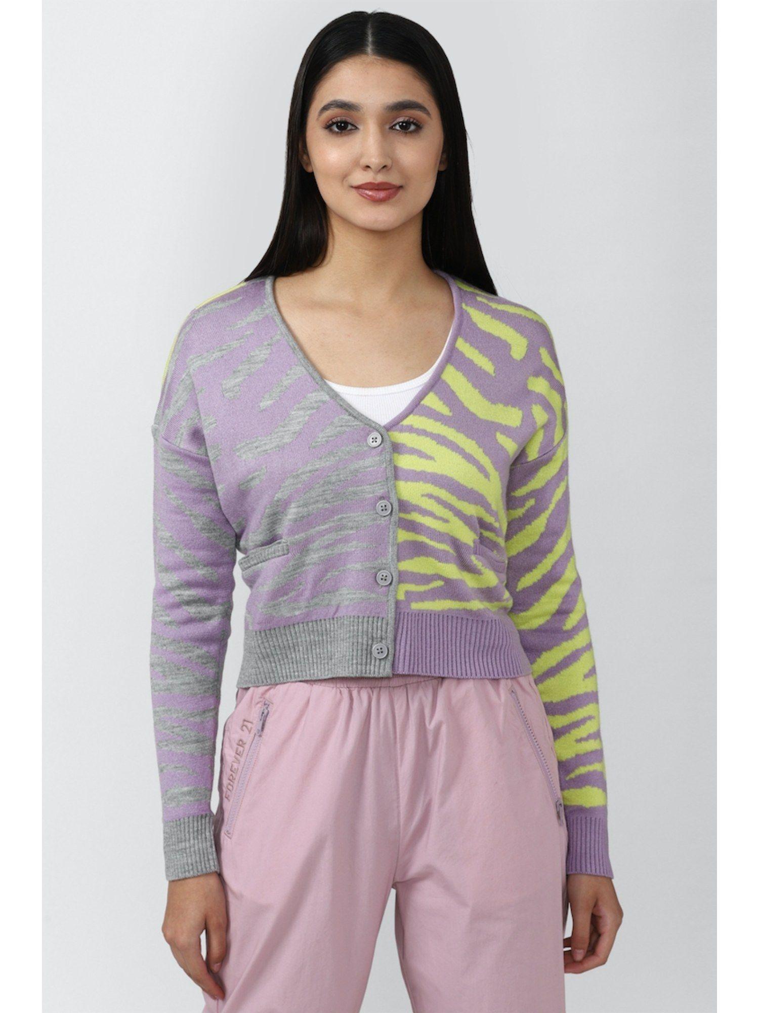 Purple Abstract Cardigans