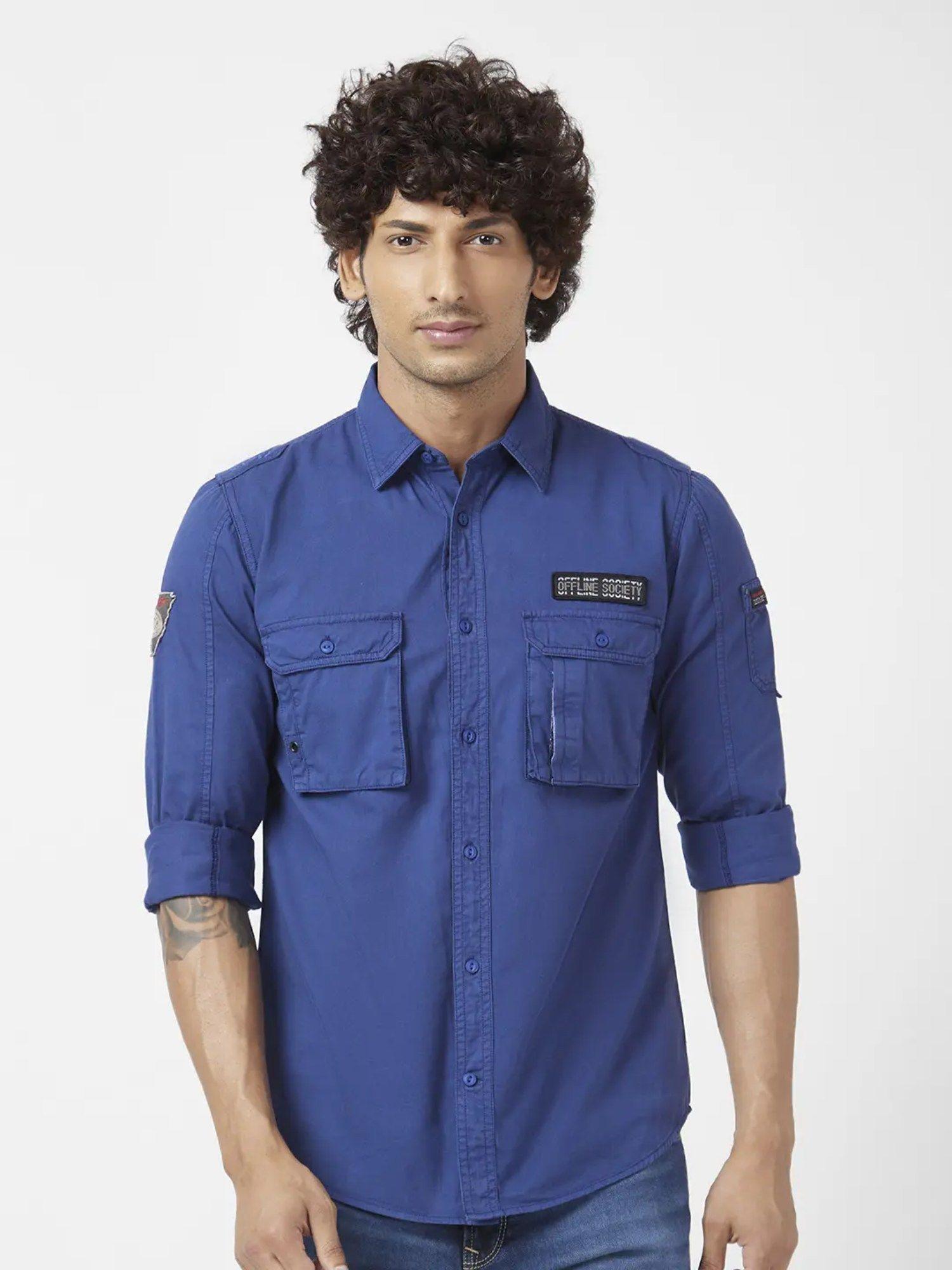 men-indigo-twill-regular-slim-fit-full-sleeve-denim-shirt