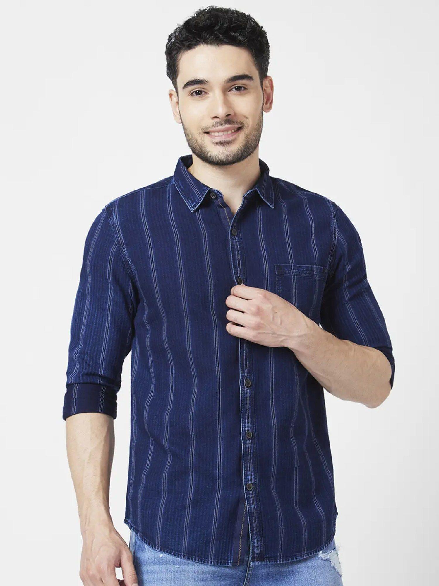 men-indigo-blue-cotton-slim-fit-full-sleeve-striped-shirt