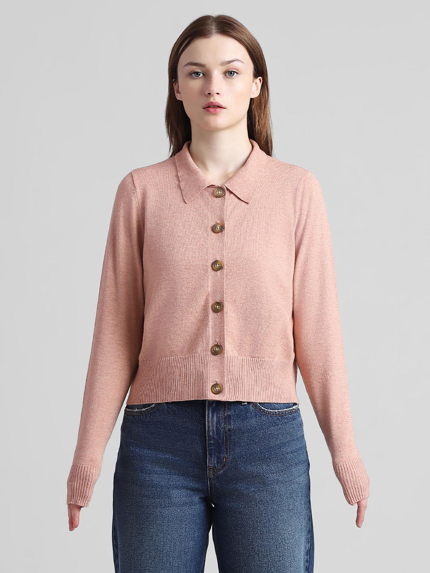 Brown Front Button Cardigan