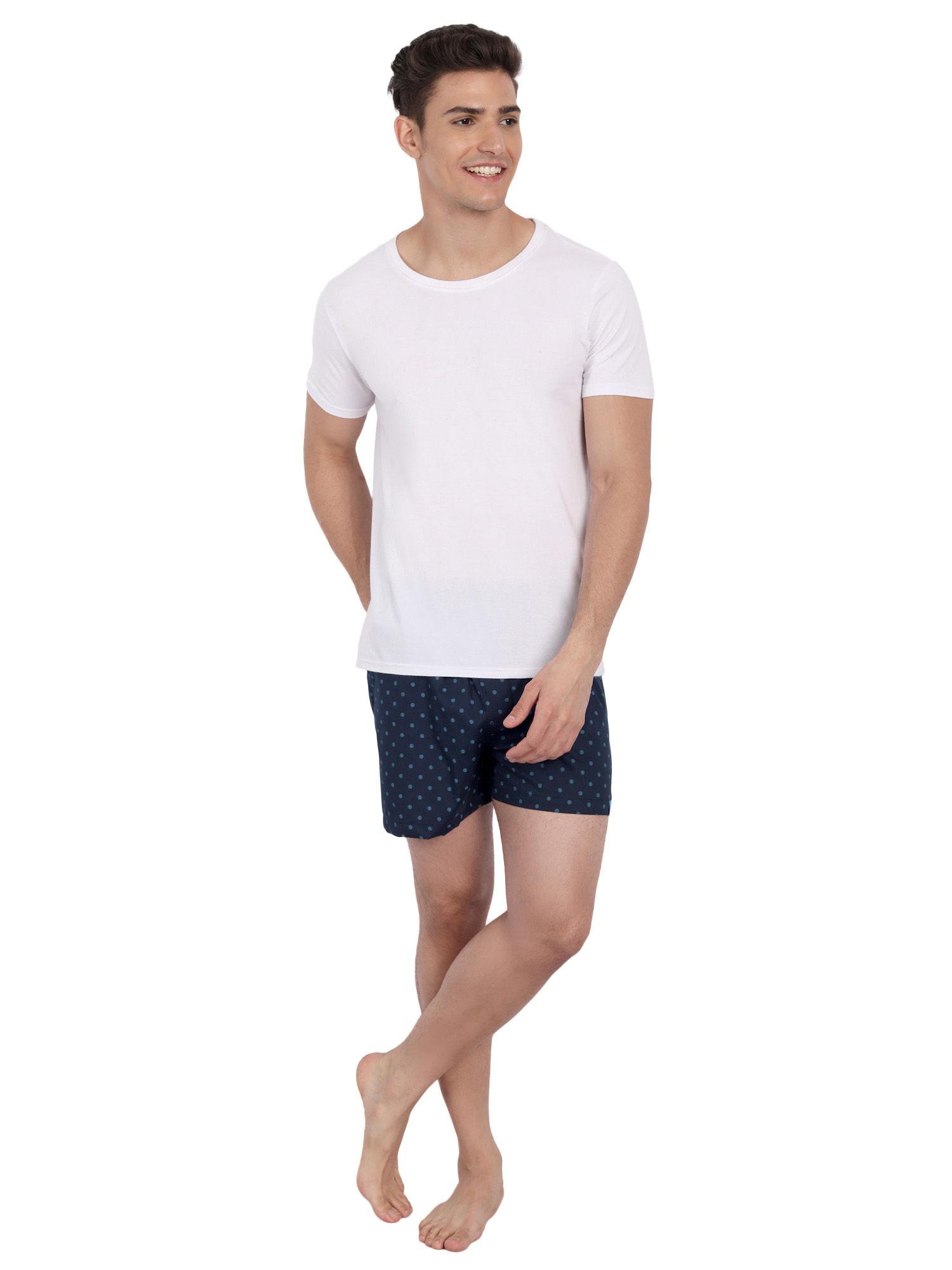 Men's Cotton Breeze Solid Boxer Shorts-blue Navy Blue