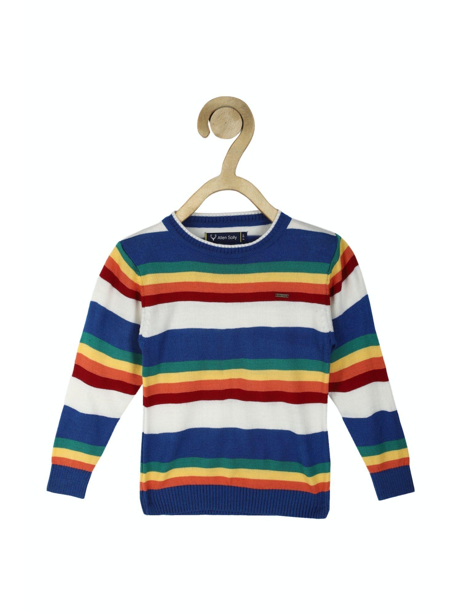 Boys Blue Stripe Regular Fit Sweatshirt