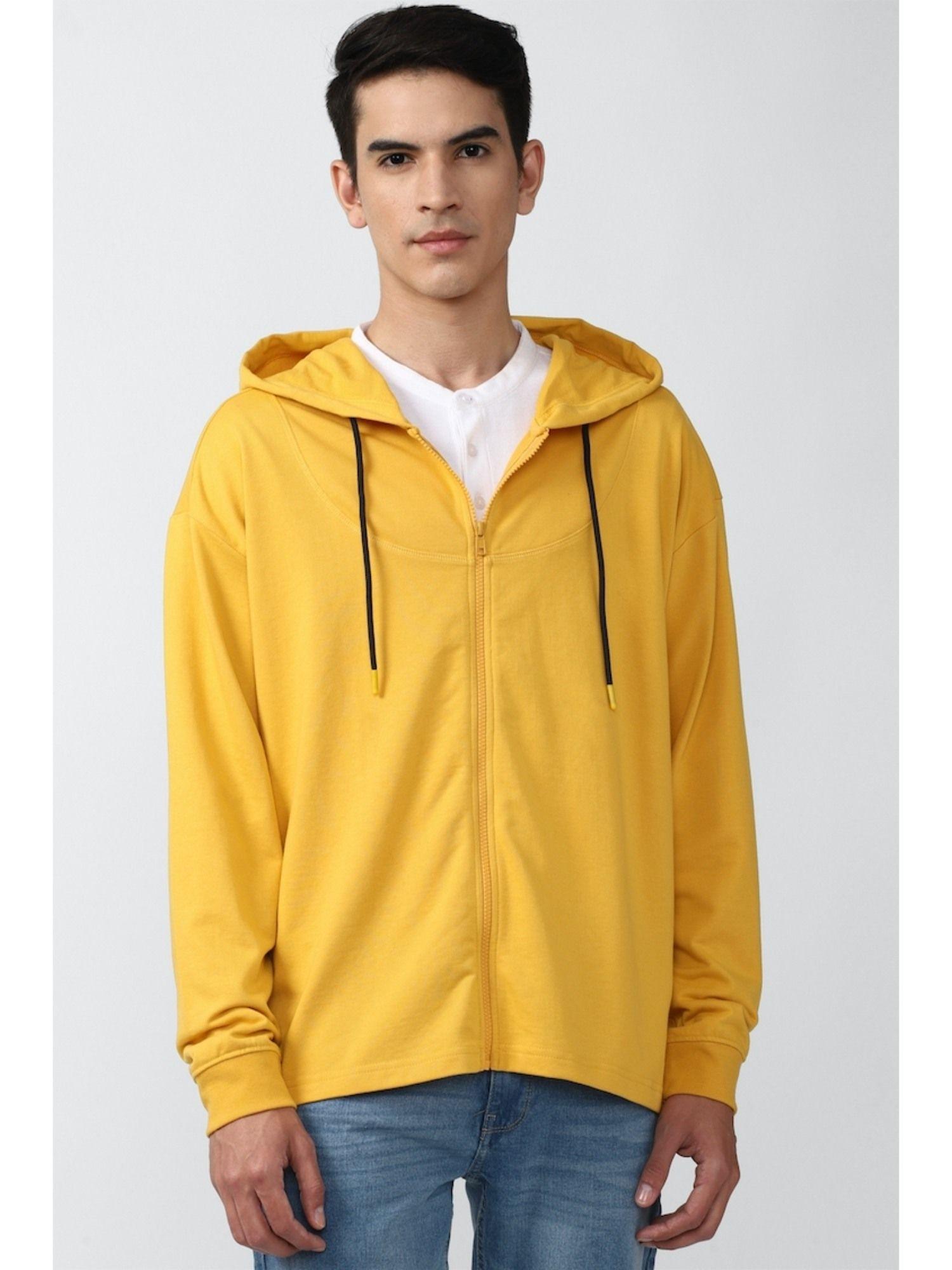 Solid Yellow Solid Sweatshirts And Hoodies