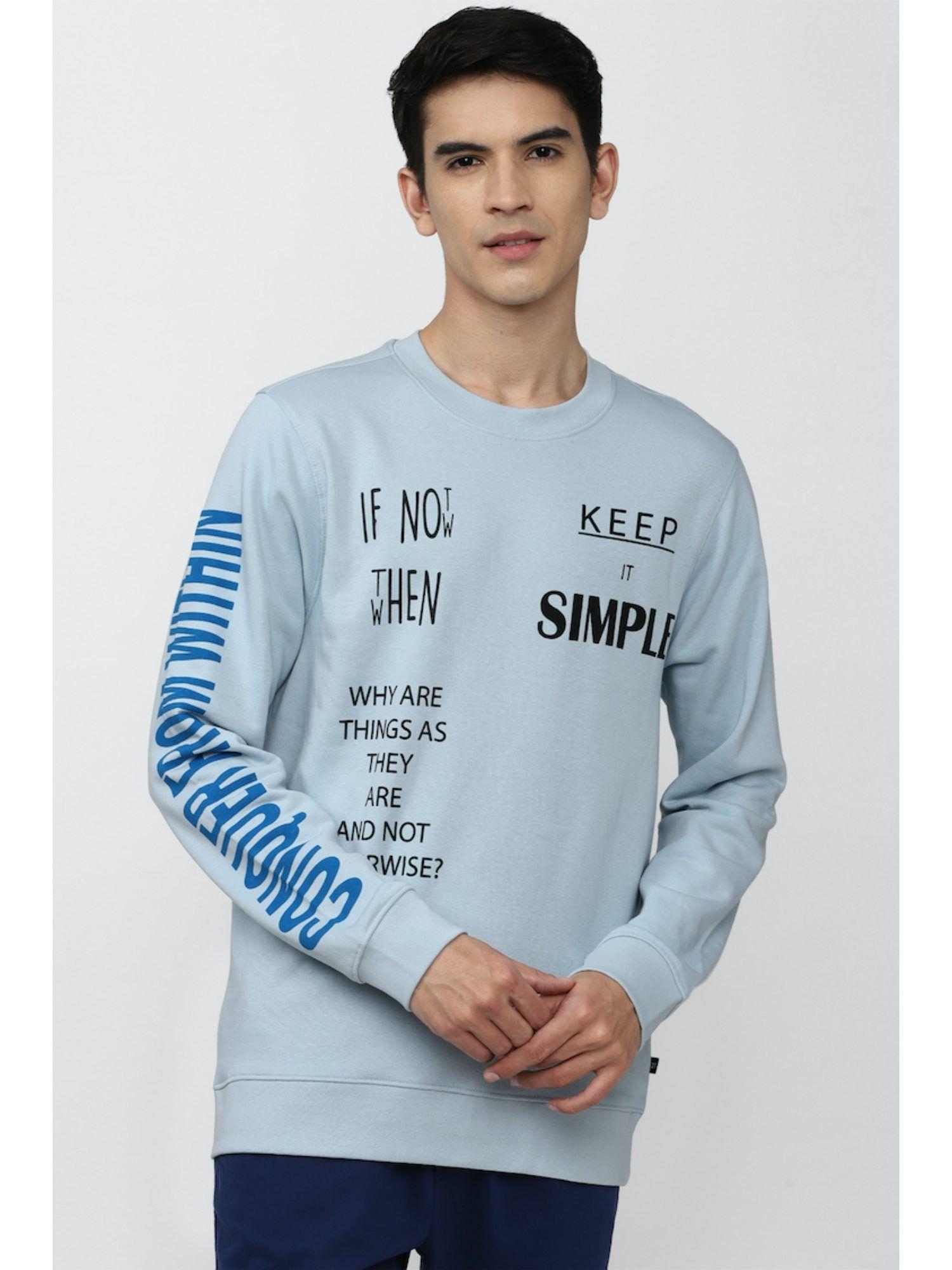 Men Blue Graphic Sweatshirt