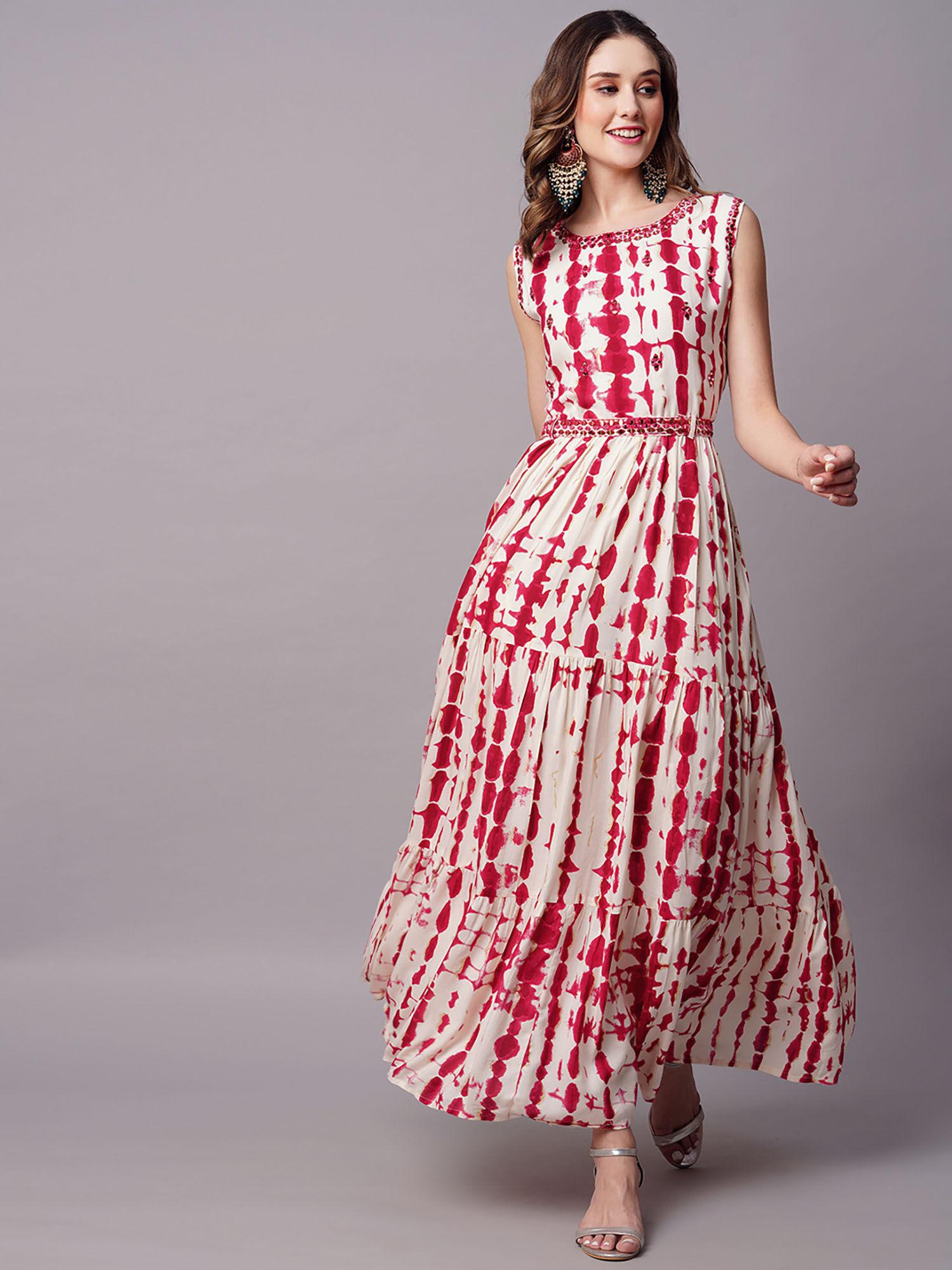 printed-mirror-embroidered-tiered-maxi-dress-with-waist-belt---multi-color-(set-of-2)