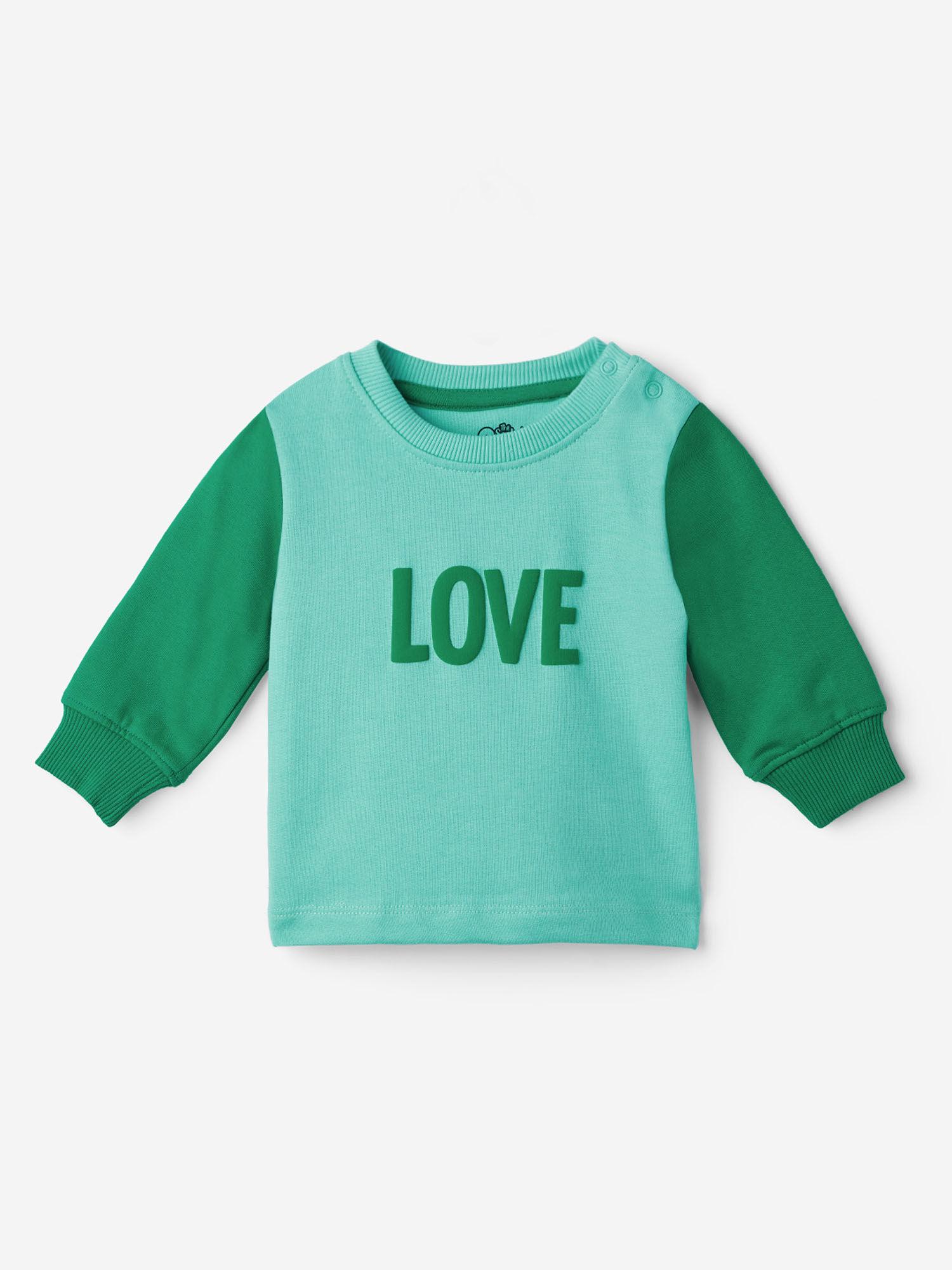 TSS Originals Love Girls Cotton Sweatshirt-Green