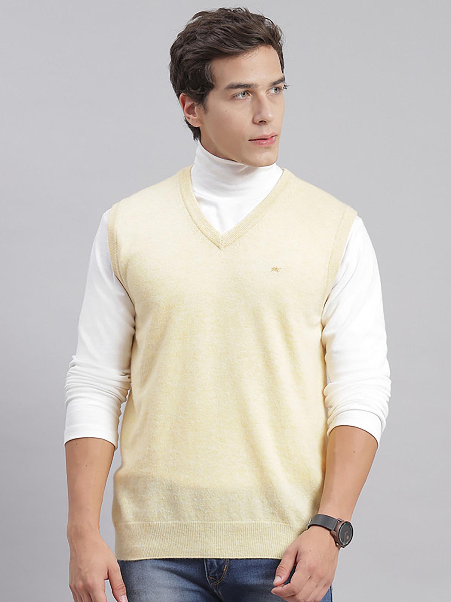 lt-yellow-mix-solid-v-neck-sweater