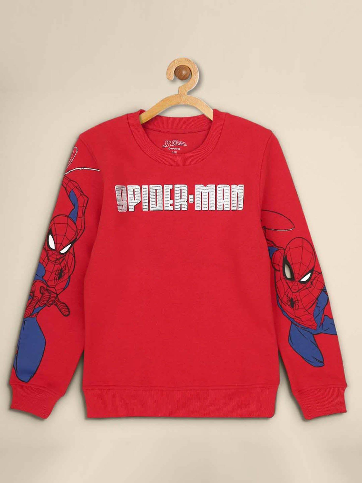 spiderman-printed-red-sweatshirt-for-boys