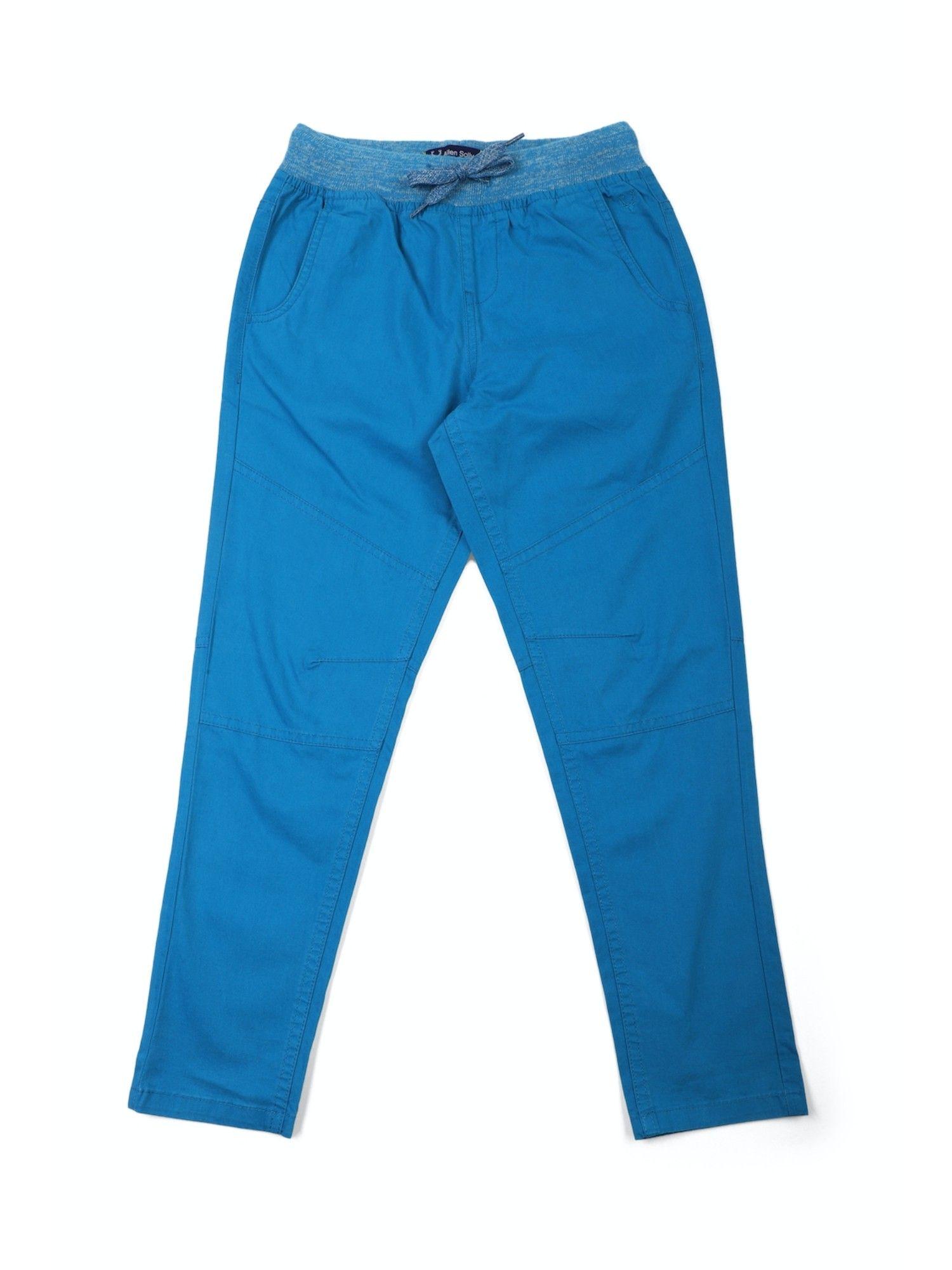 Boys Blue Plain Trousers