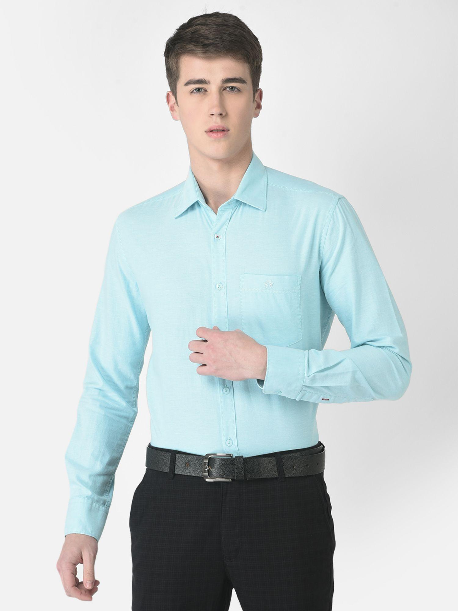 Men Turquoise Formal Shirt