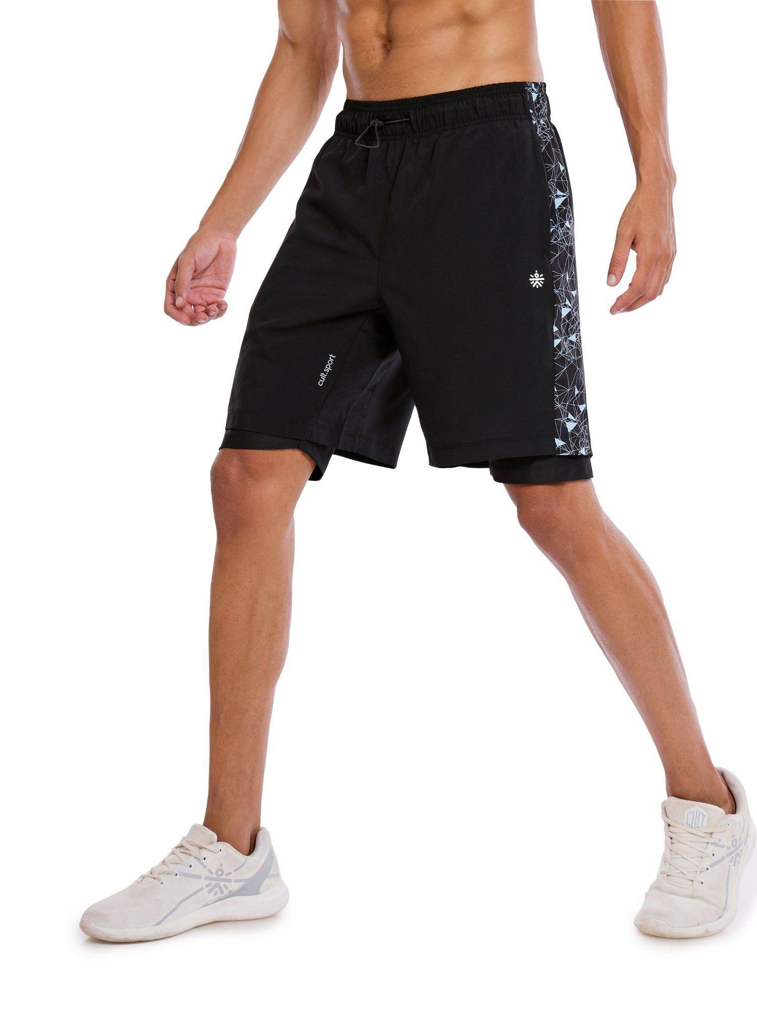 Graphic Running Shorts with Inner Tights