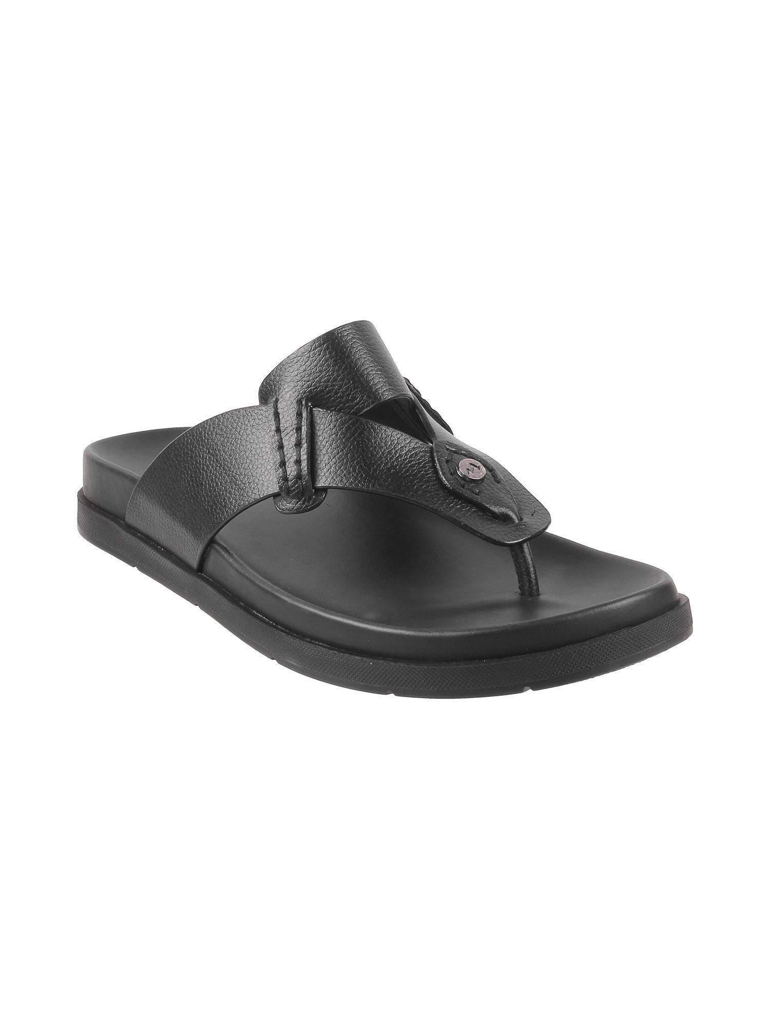 Men Casual Synthetic Black Sandals