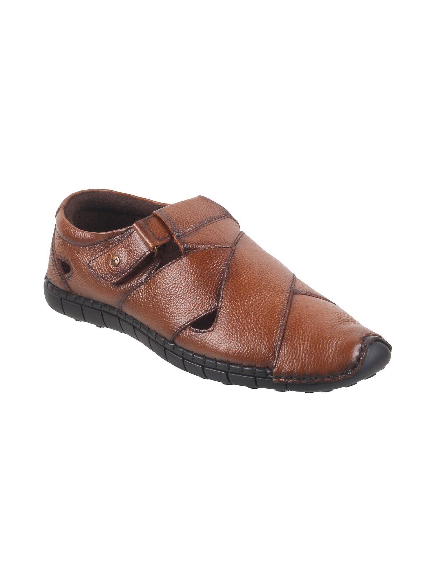 Men Casual Leather Tan Sandals