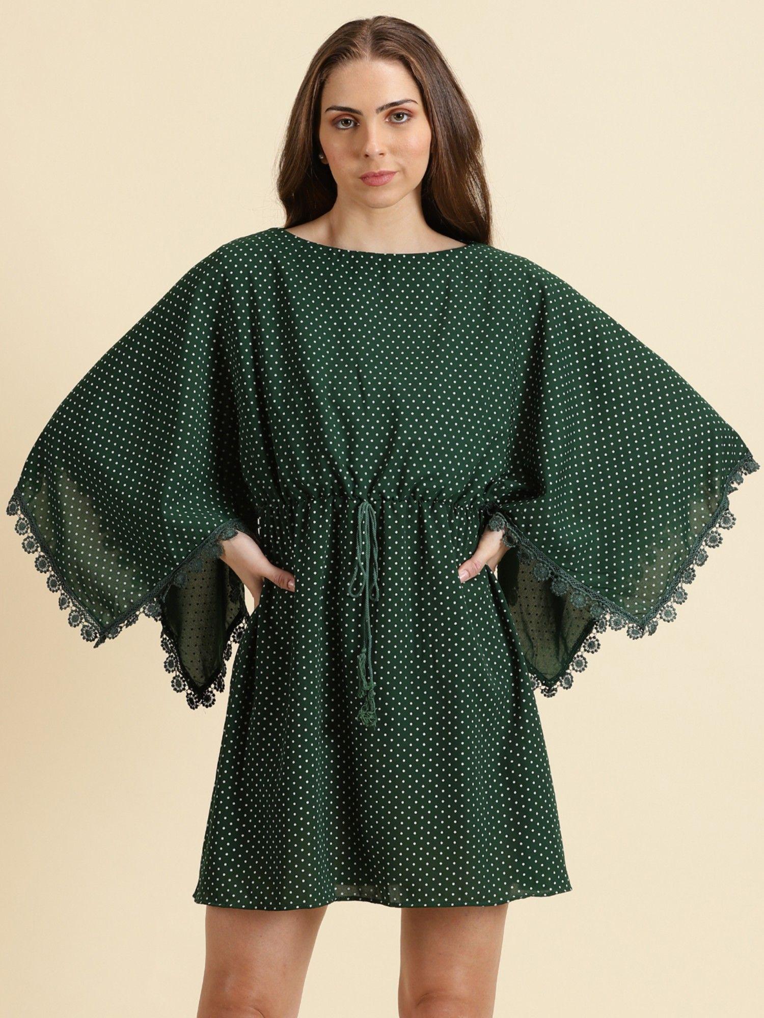 womens-printed-green-boat-neck-fit-and-flare-dress
