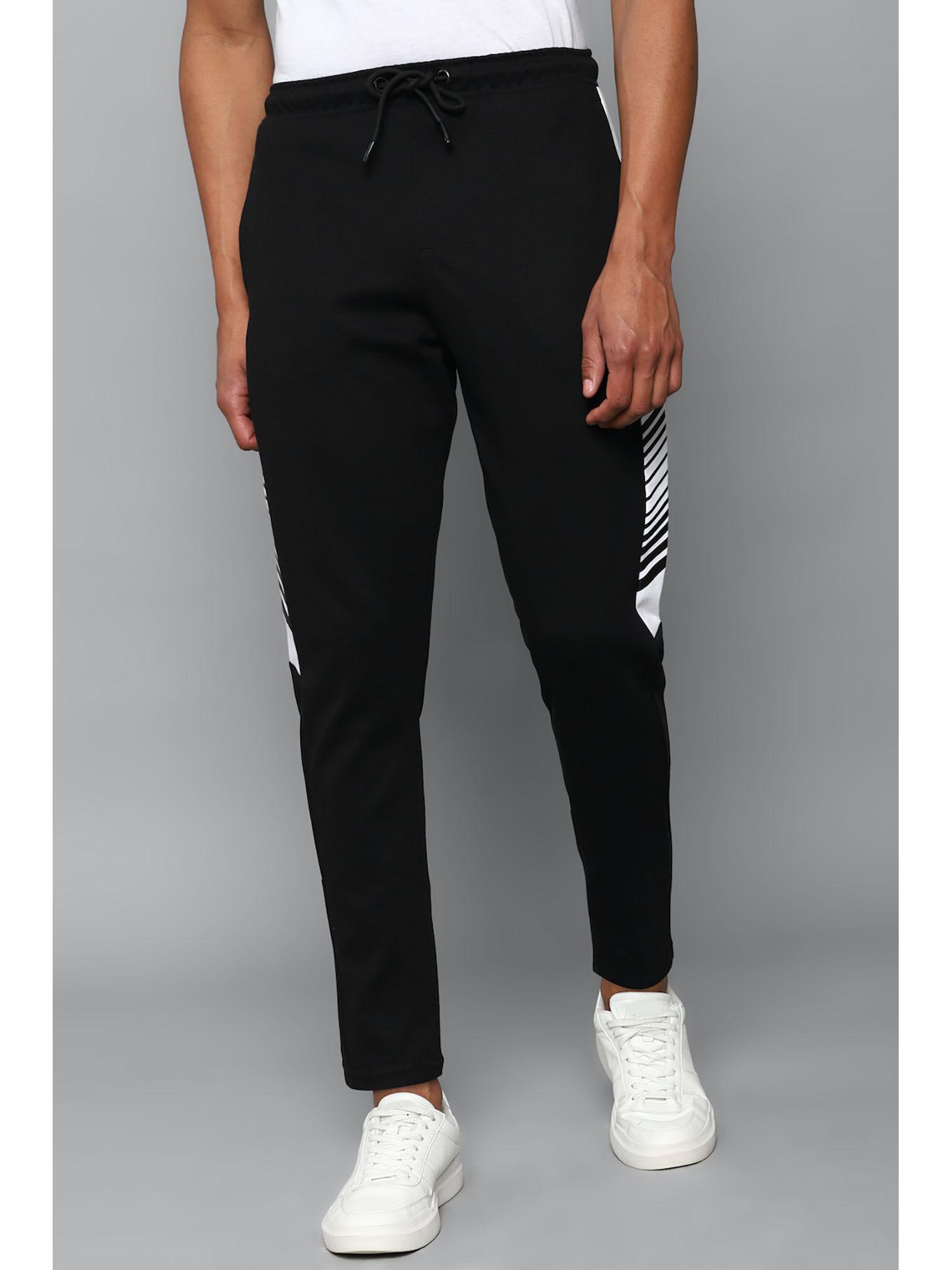 men-stripe-regular-fit-black-jogger-pants