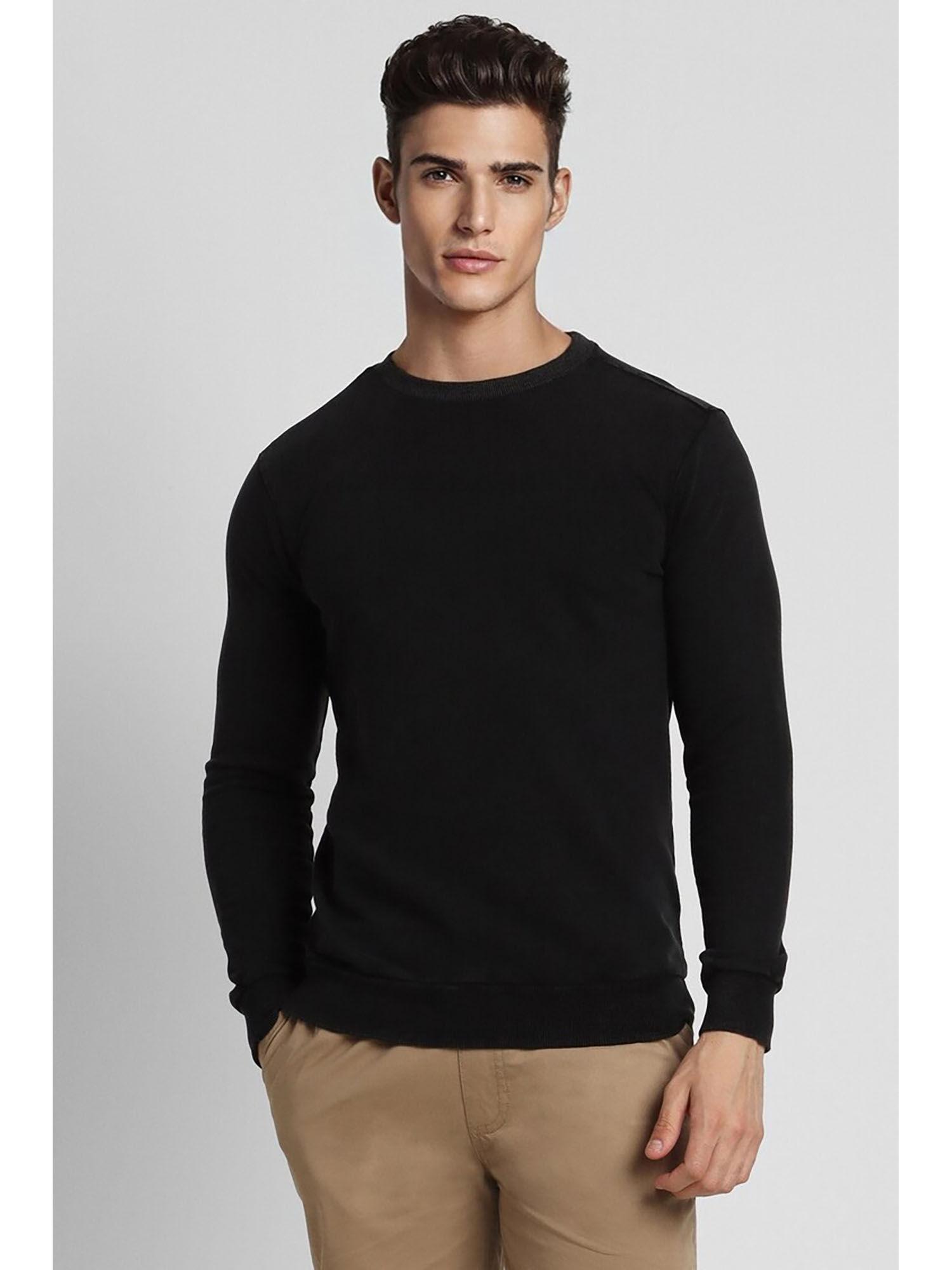 Men's Solid Black Sweatshirt