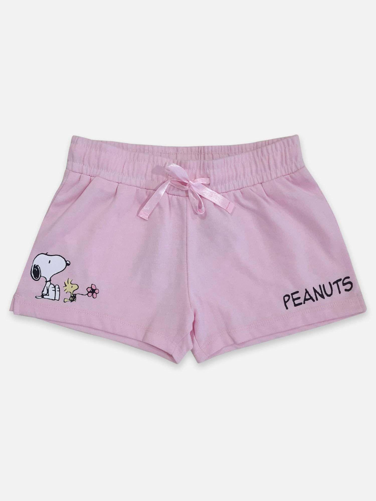 Peanuts Featured Shorts for Girls - Pink