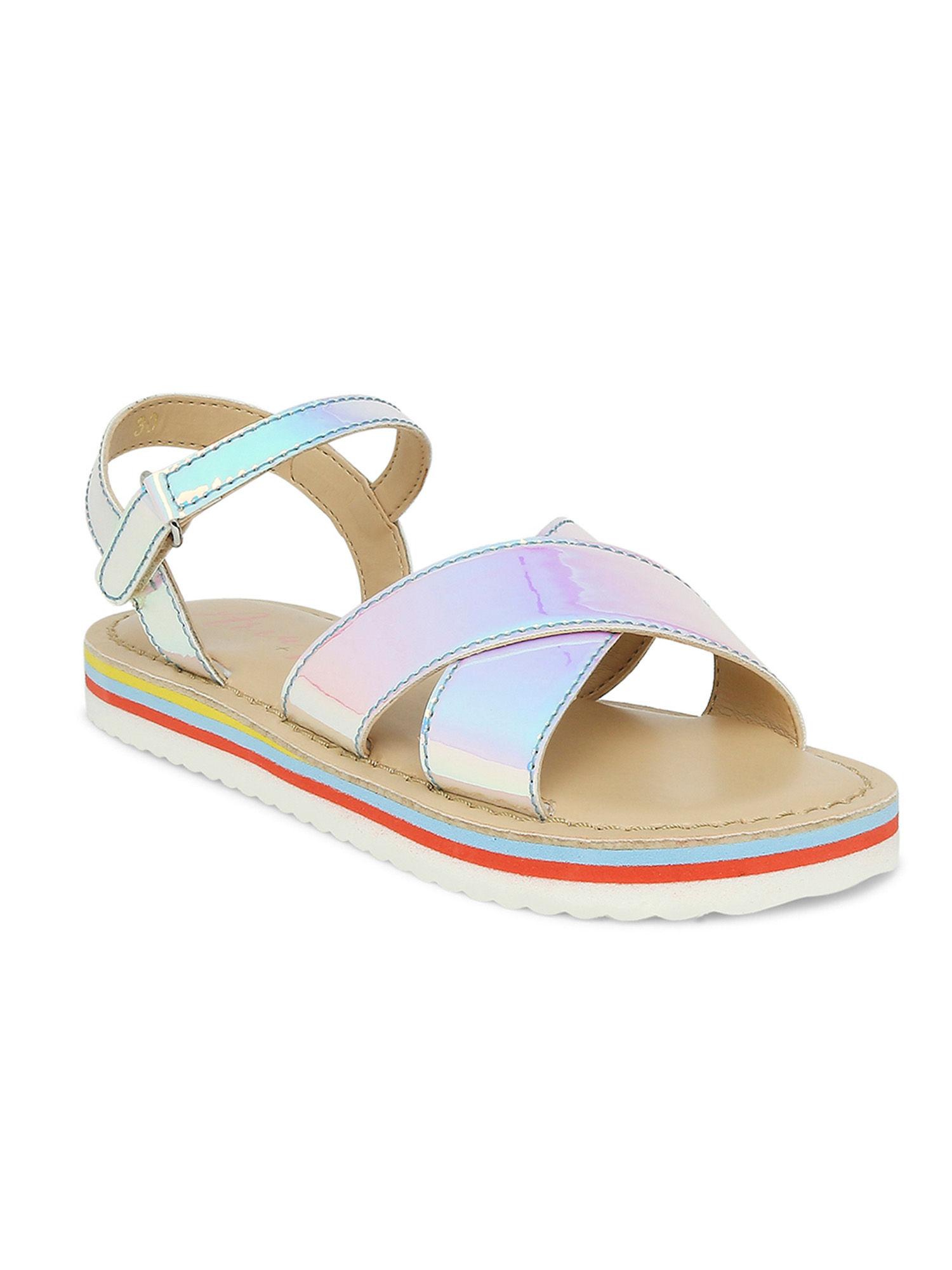 Sky Silver Round Toe Sandals