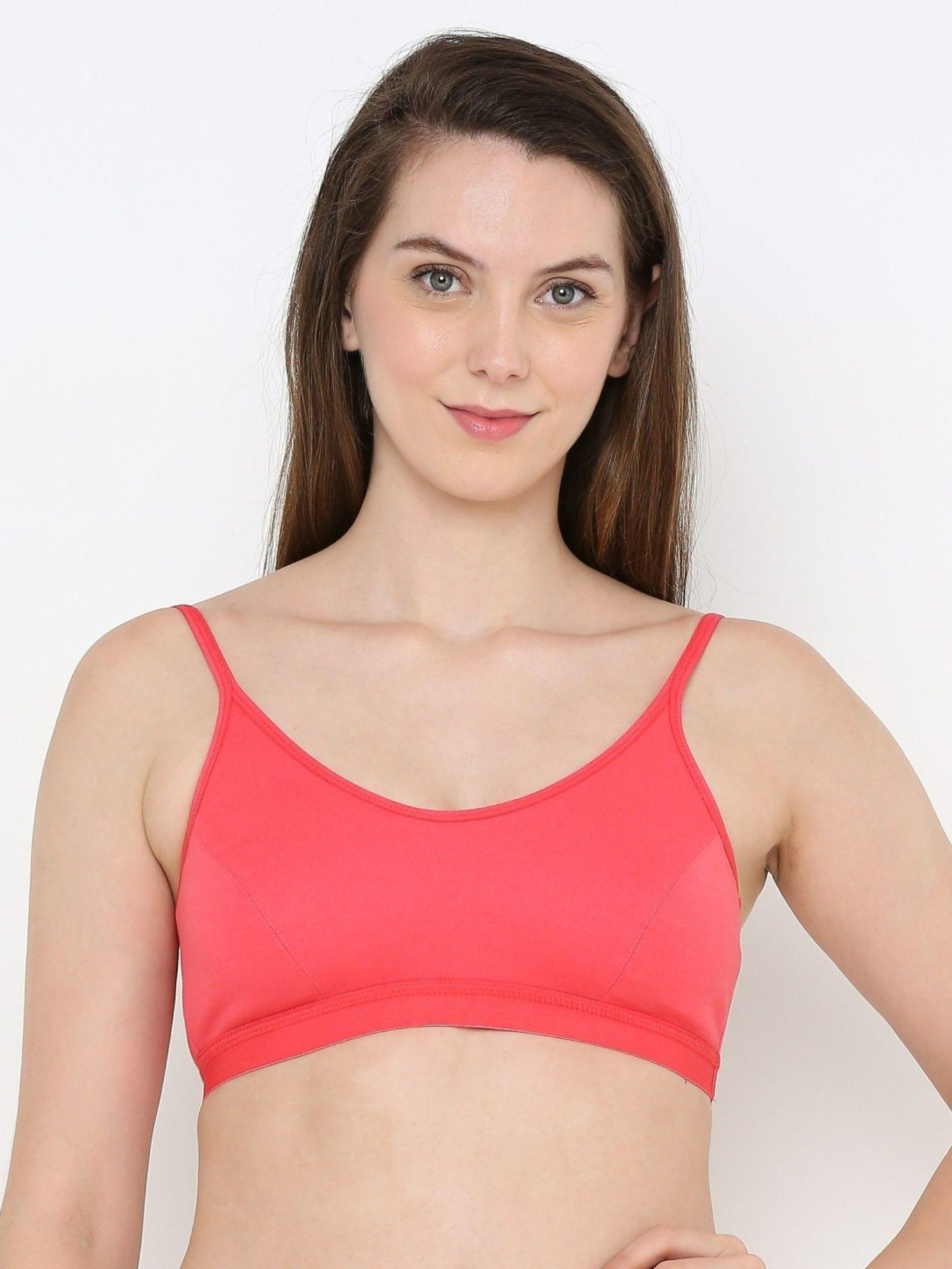 Tomato Red Color Non-Wired & Non Padded with Medium Coverage Bra