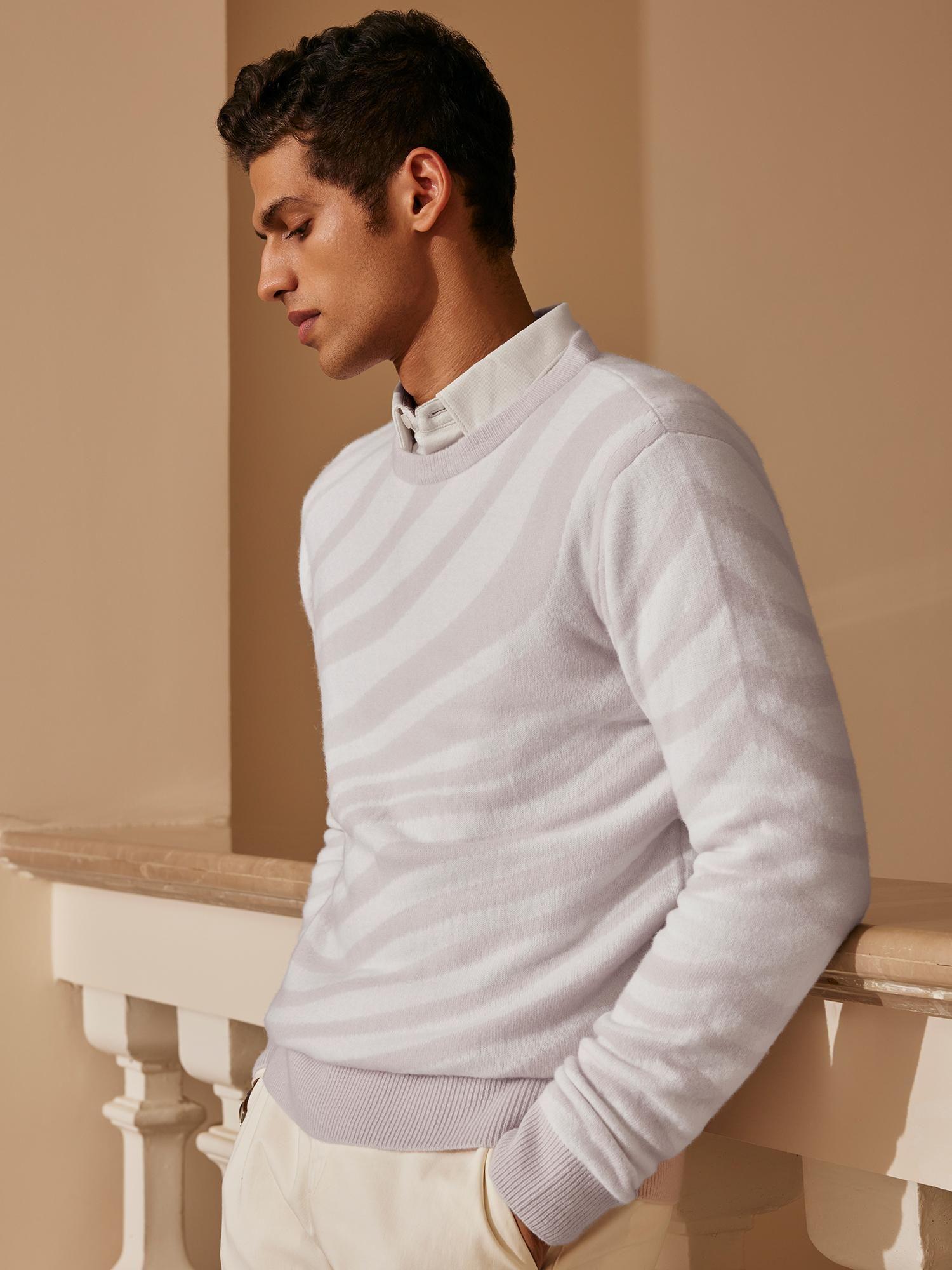 Off White Men's Full Sleeve Pullover Regular Fit Sweater