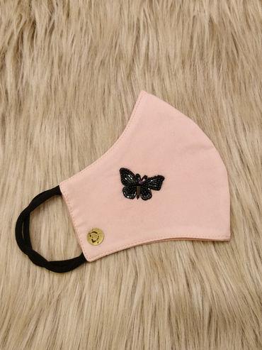Black Butterfly On Pink Mask