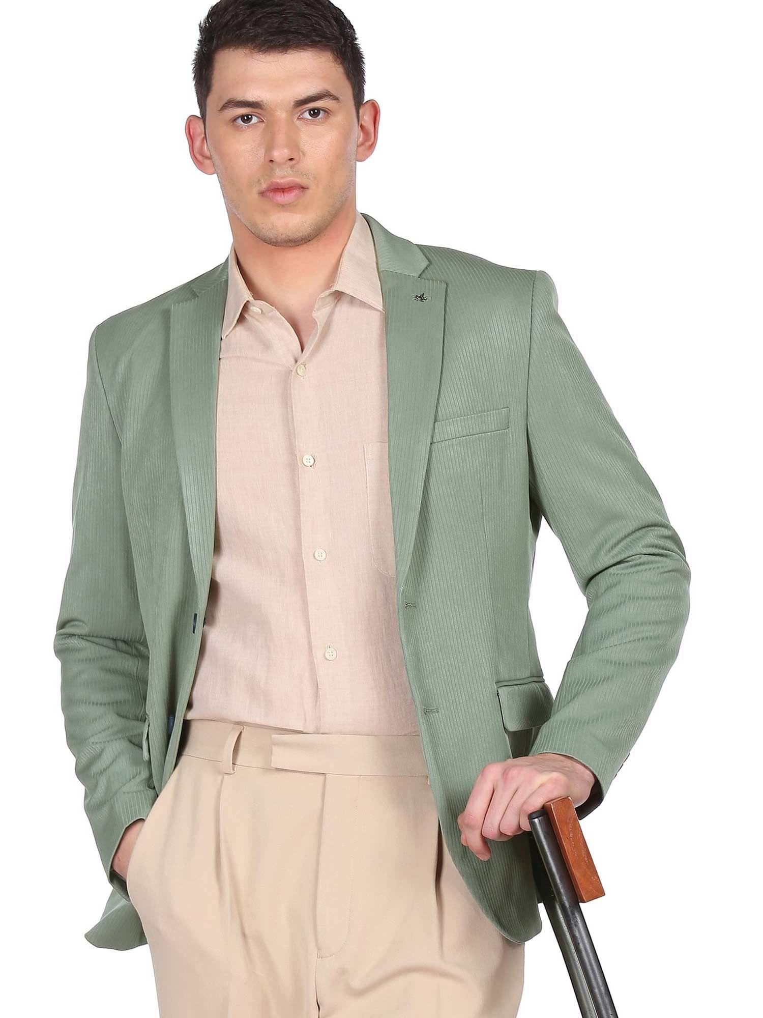 men-light-green-slim-fit-patterned-knit-formal-blazer
