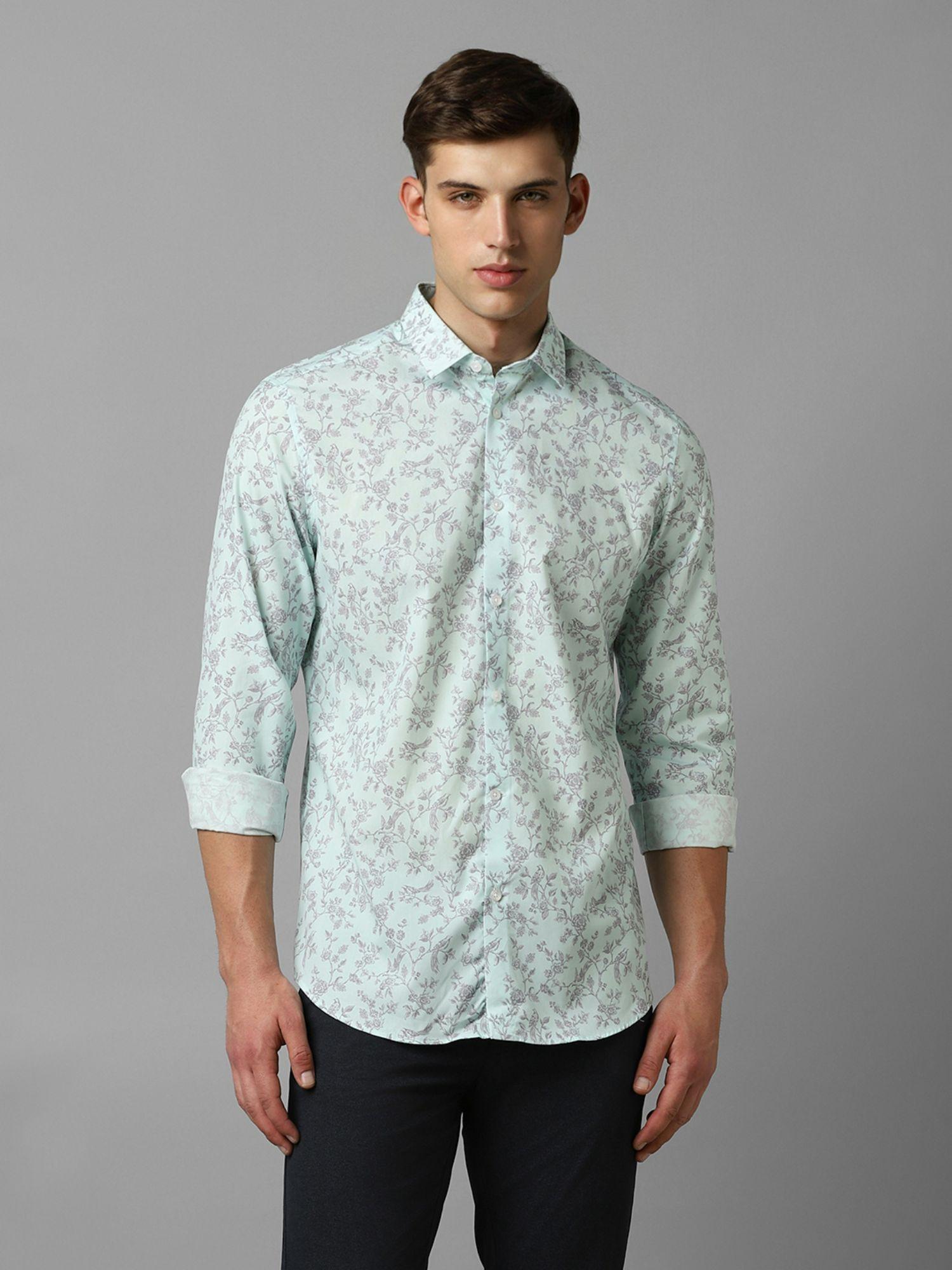men-blue-classic-fit-print-full-sleeves-casual-shirt