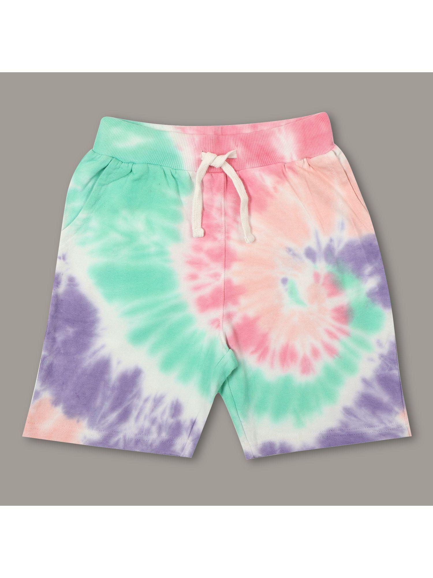 Boys Tie & Dye Multi Color Regular Fit Shorts