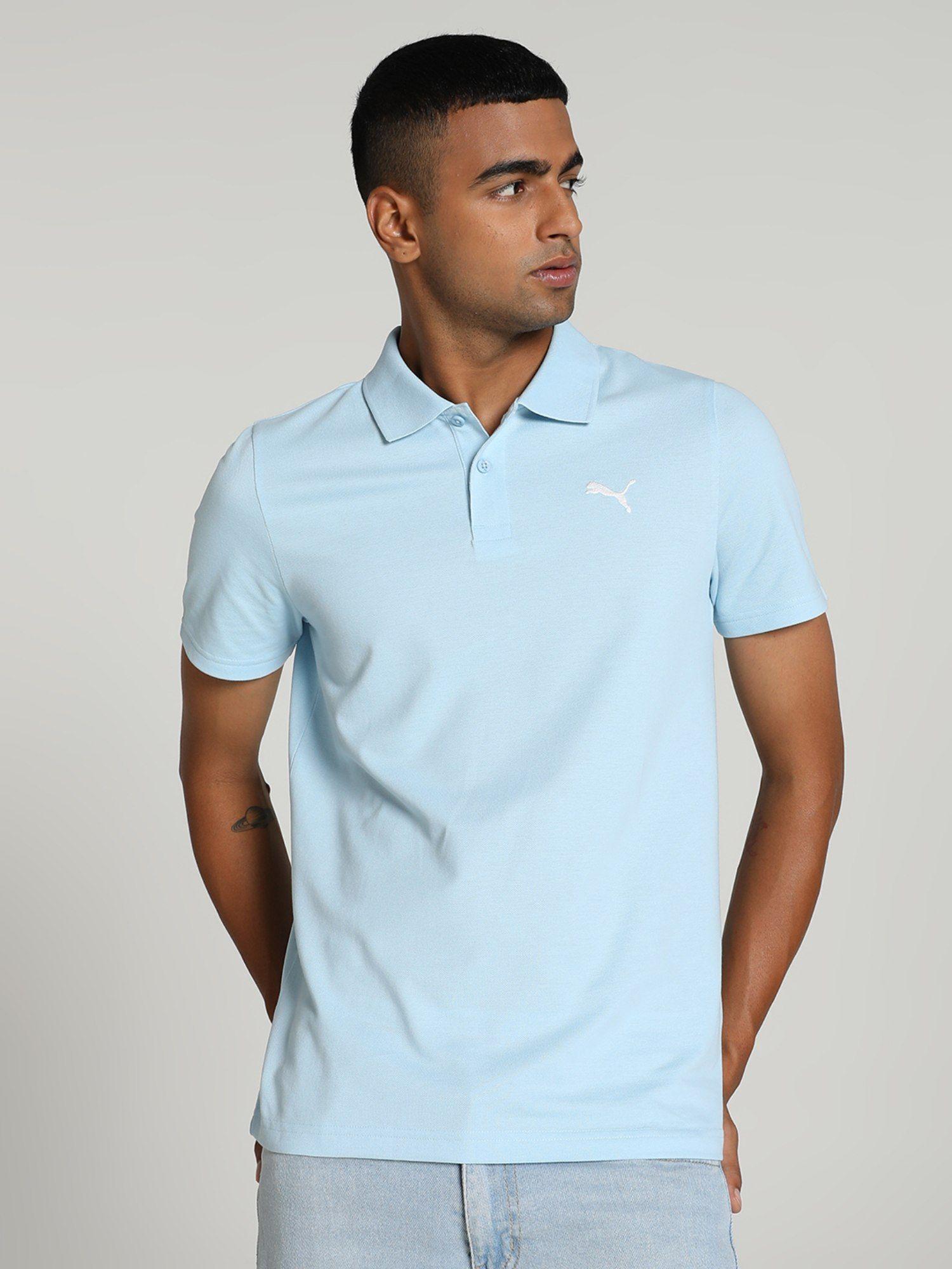Essentials Men Blue Polo T-shirt