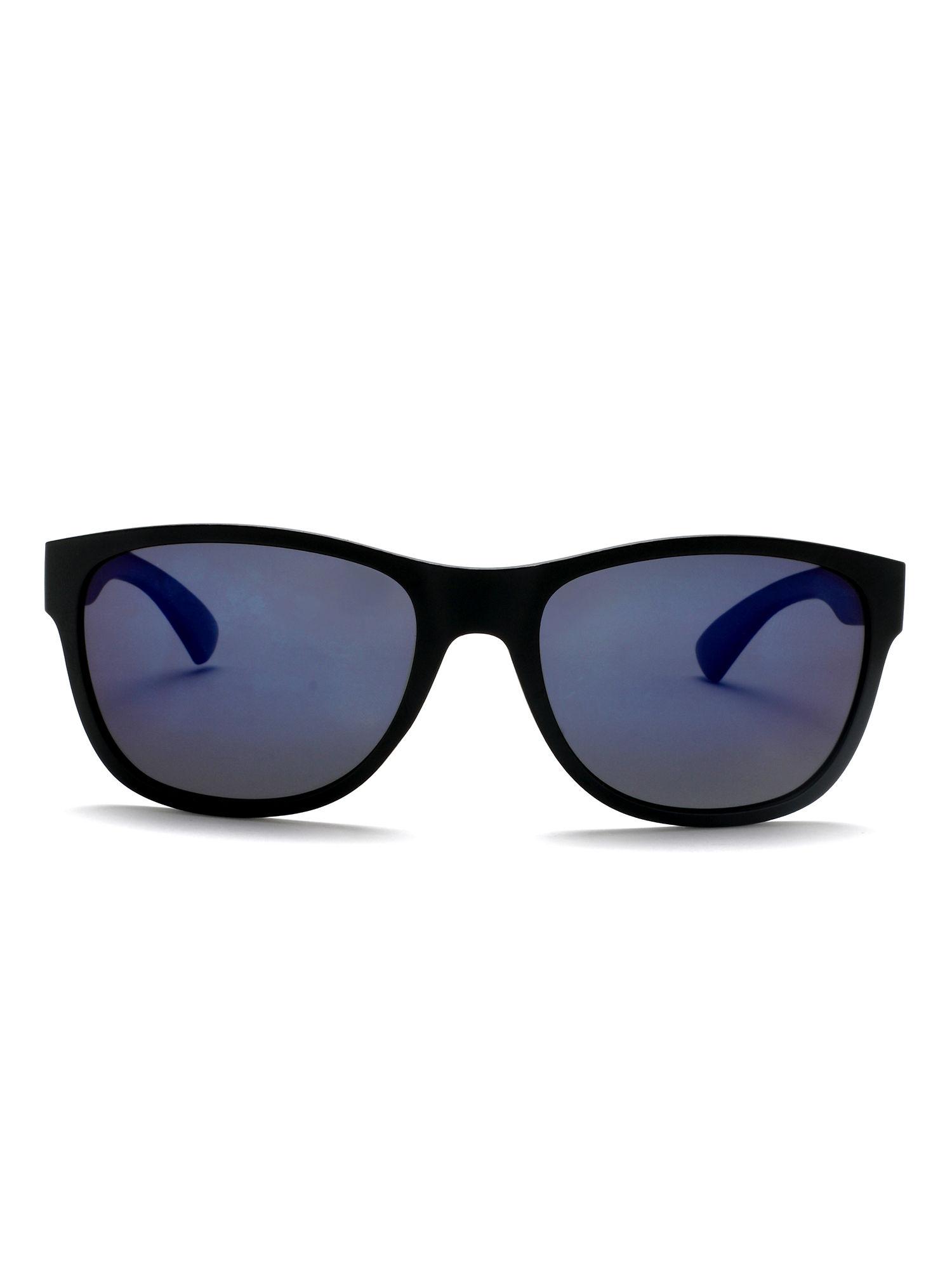 Blue Lens Wayfarer UV Protected Sunglass Full Rim Black Frame With Mirrored
