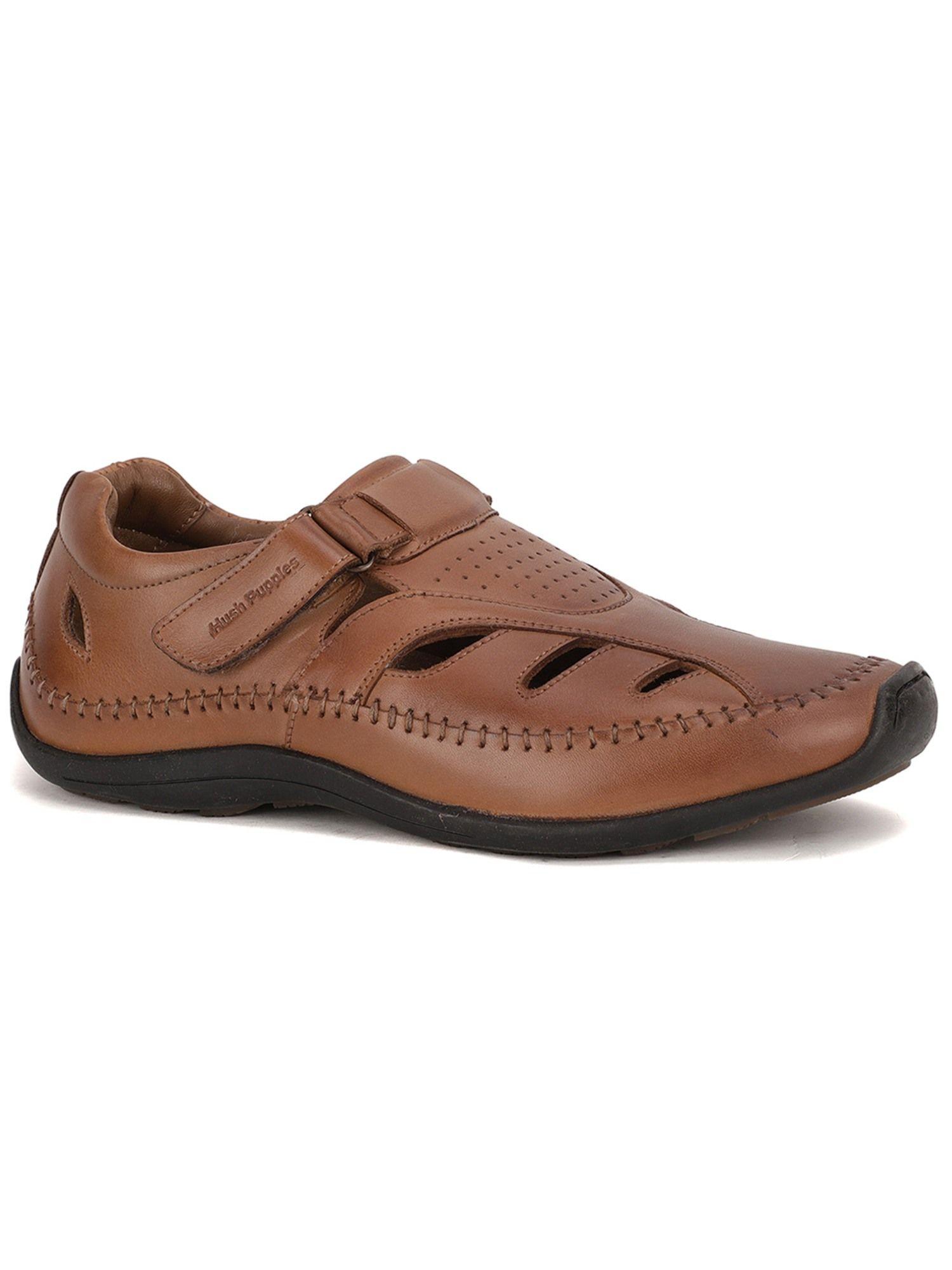 Men Tan Velcro Sandals