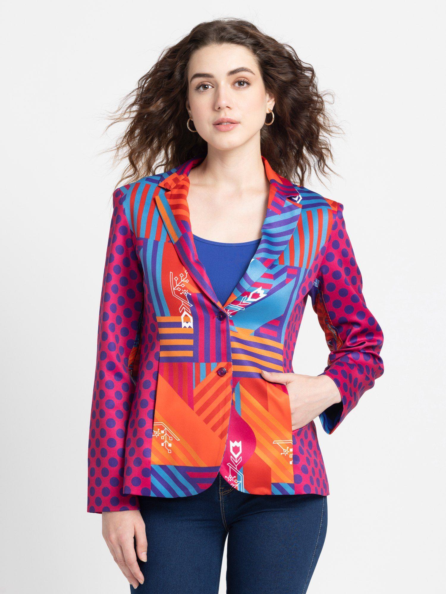 notched-lapel-collar-fuchsia-pink-printed-full-sleeves-casual-blazer-for-women
