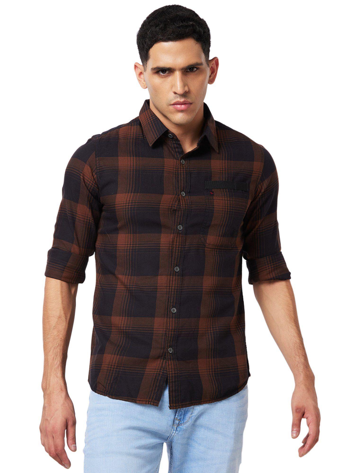 khaki-checked-shirt-for-men