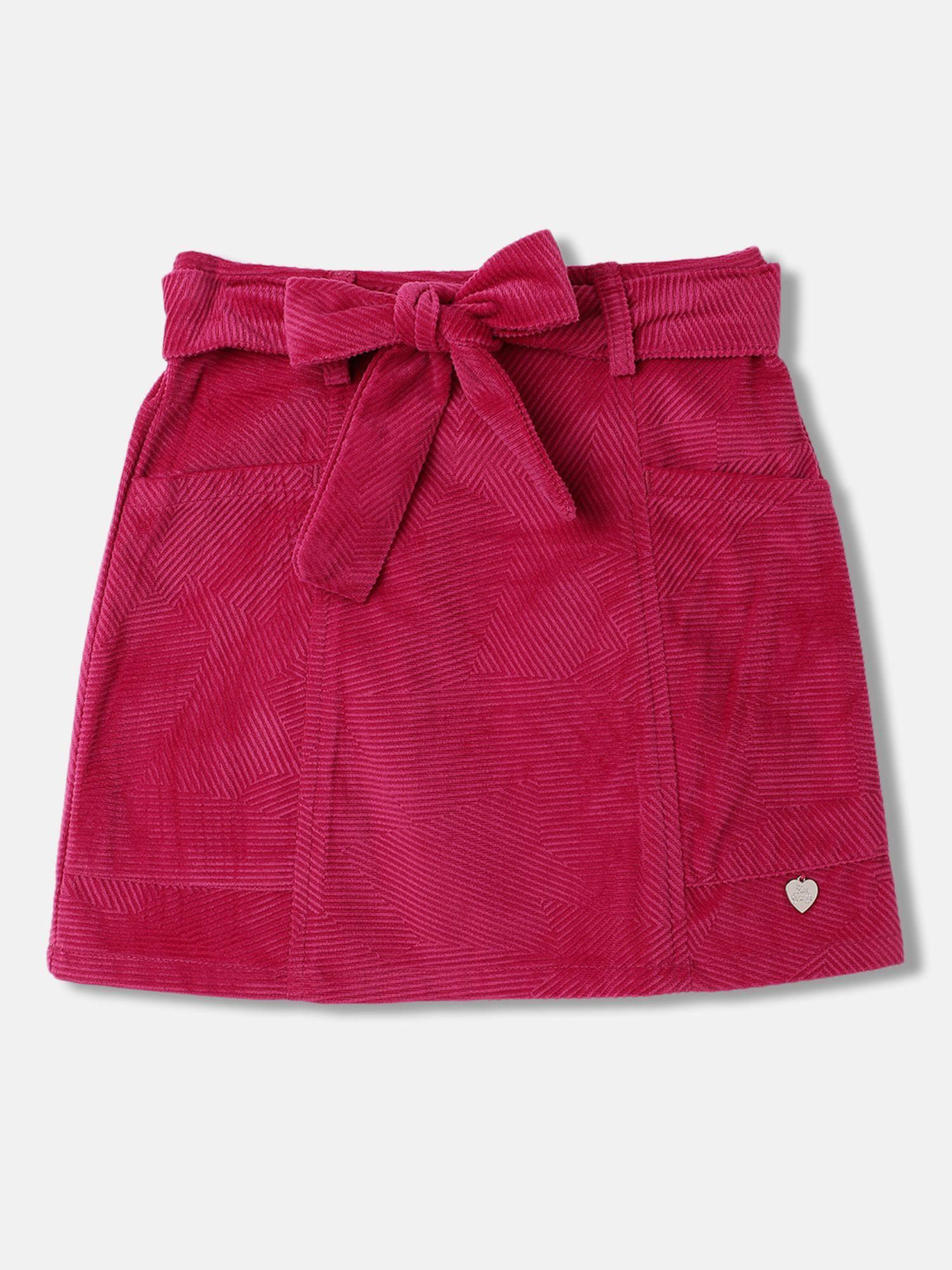 Girls Solid Regular Fit Skirt (Set of 2)