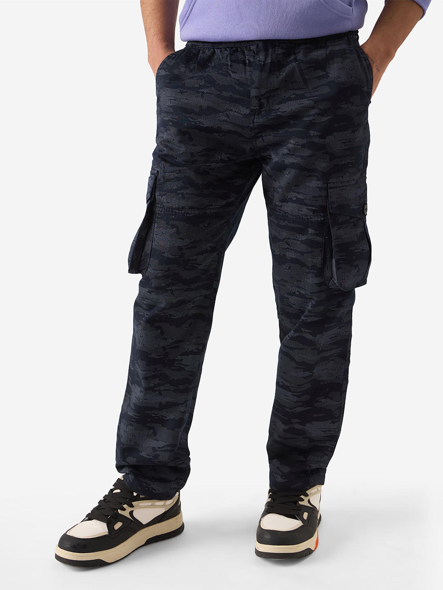 Original Solids : Navy Blue Men Cargo Pants