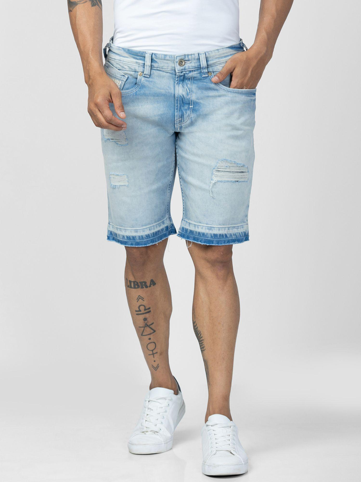men-light-blue-cotton-regular-fit-denim-shorts