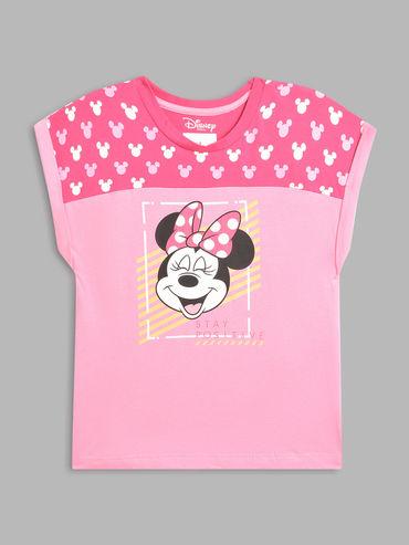 Girls Pink Printed T-Shirt