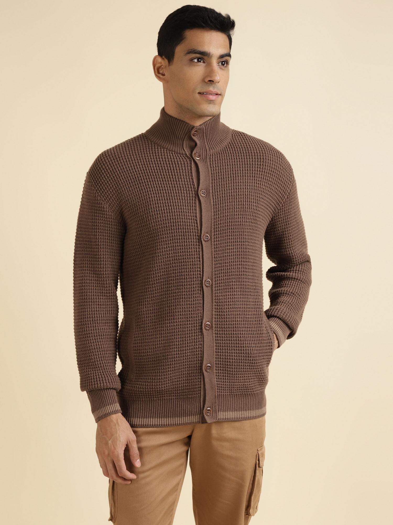 Brown Mens Full Sleeve Pullover Regular