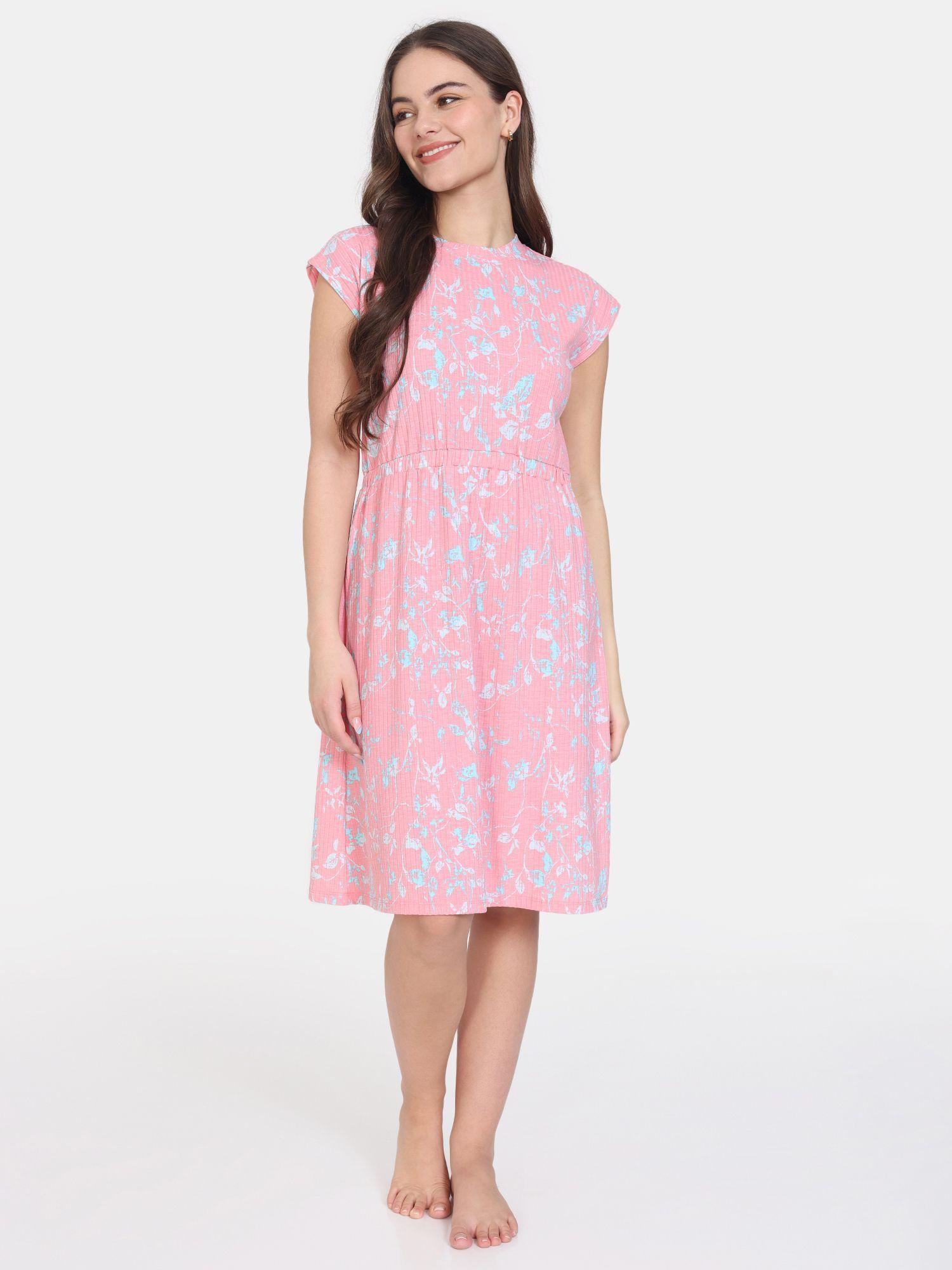 venus-dreams-knit-poly-loungewear-dress---murex-shell-pink