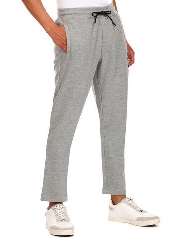 men-grey-drawstring-waist-heathered-track-pants