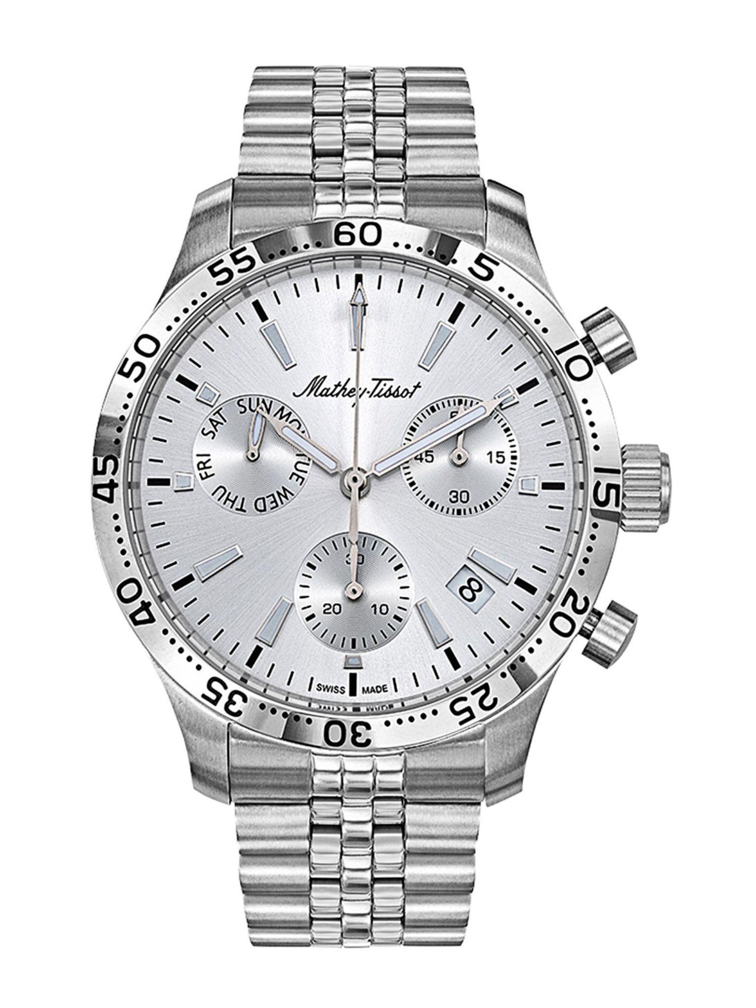 Silver Dial Chronograph Watch For Men - H1822CHAS