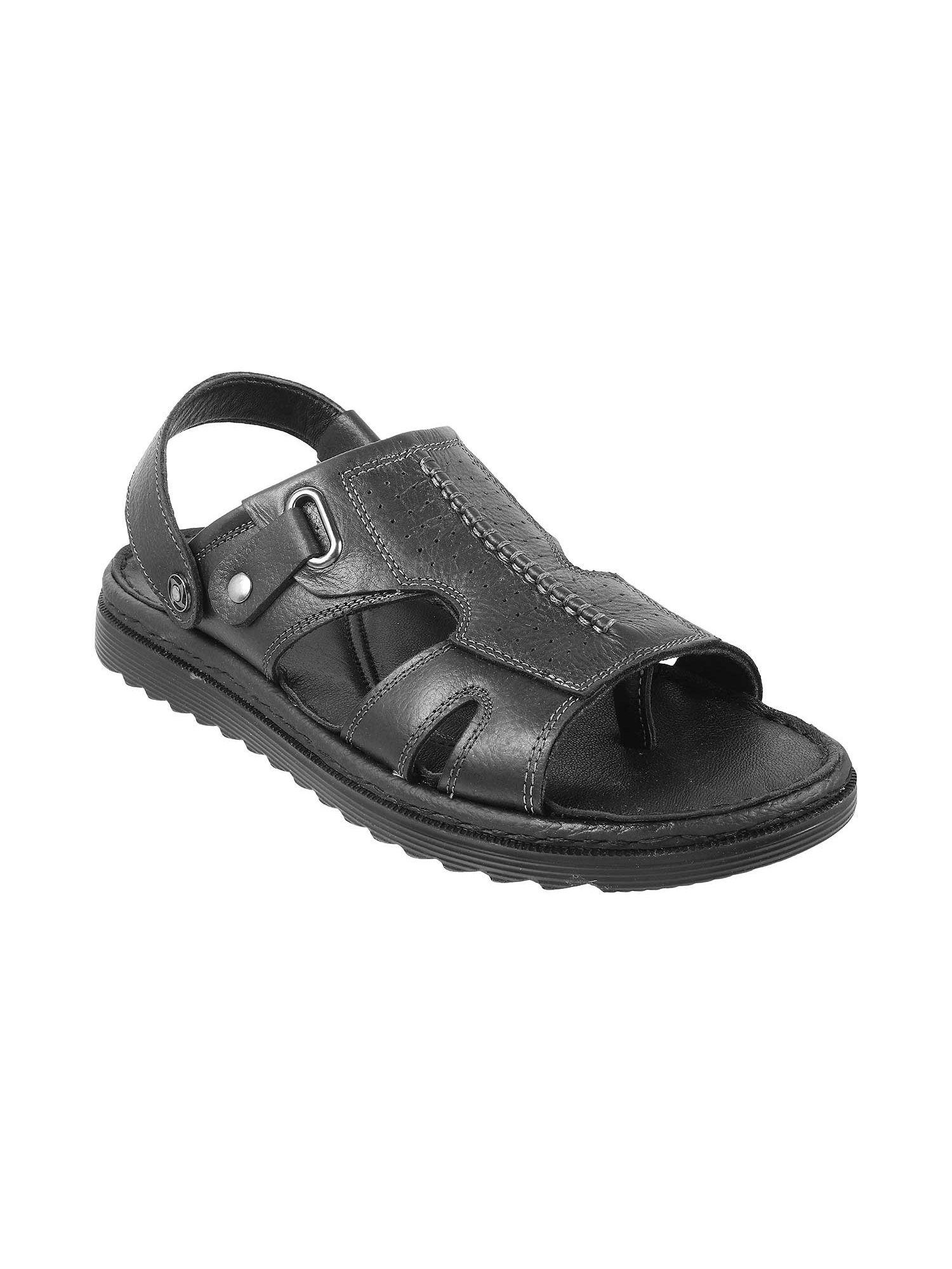 Men Synthetic Black Sandals
