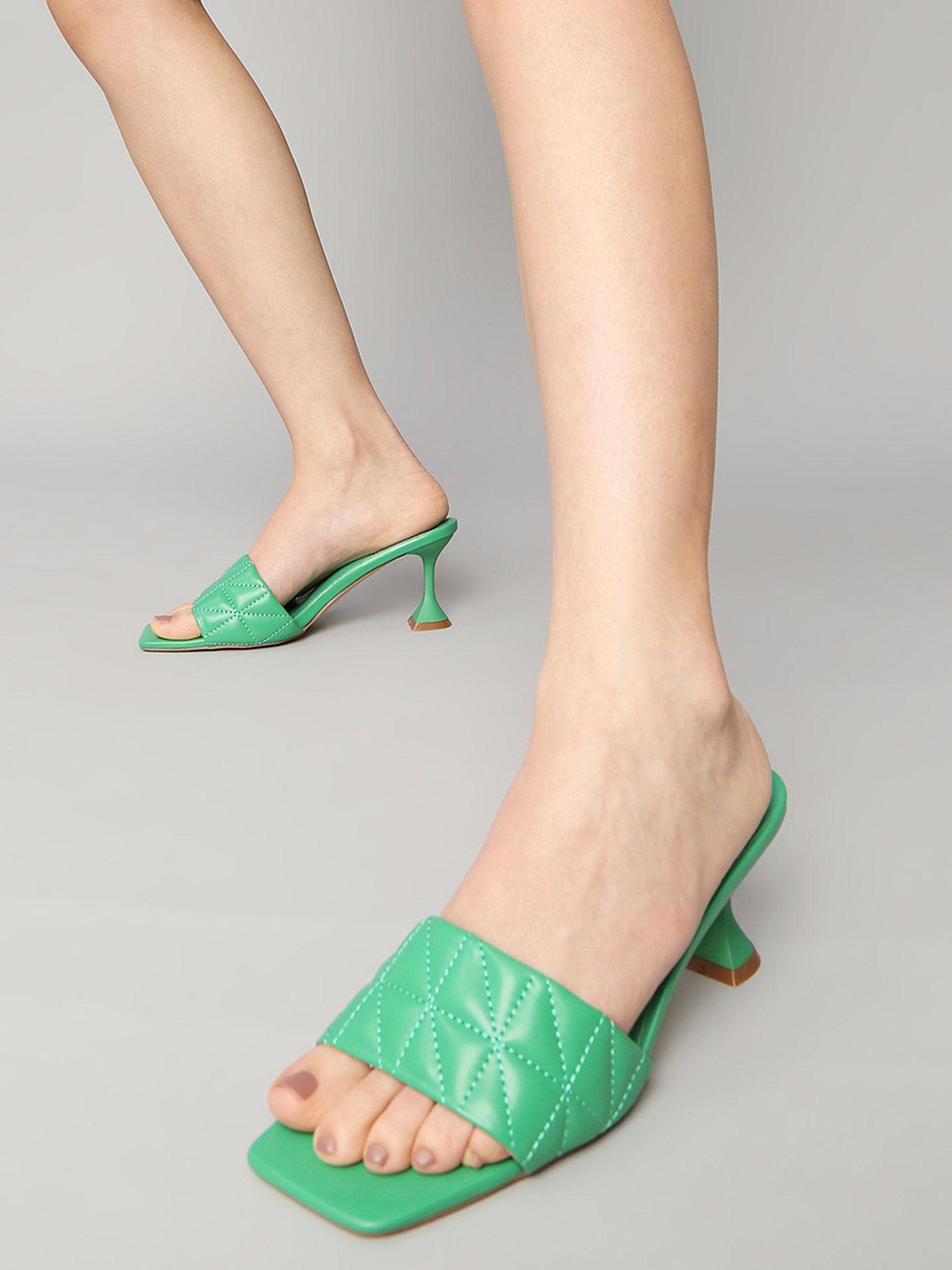 Green Step On Quilts Stilettos