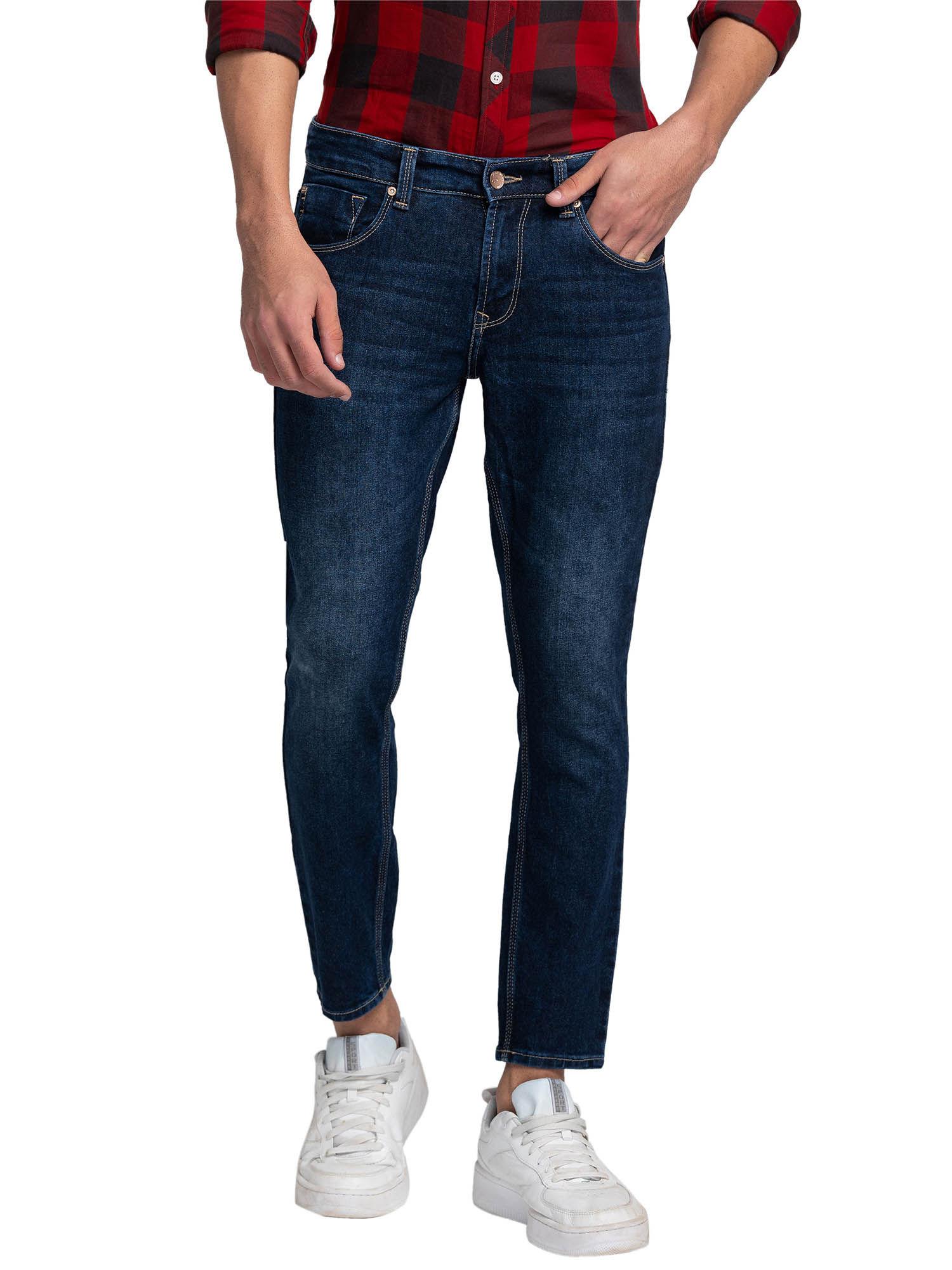 men-solid-slim-fit-blue-jeans